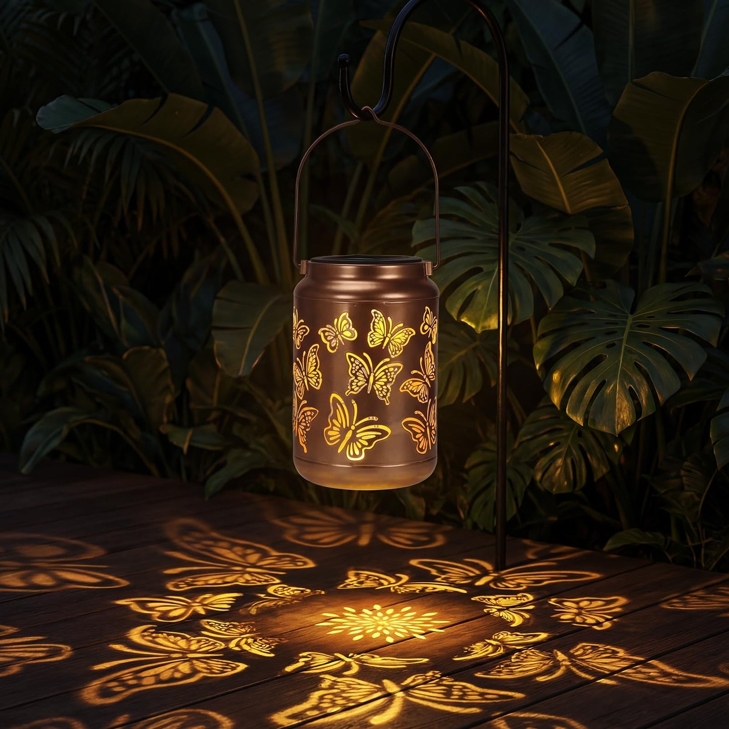 Edenseelake Butterfly Solar Lanterns Outdoor Waterproof, Butterfly Garden Decor Gifts for Women, Mom, Grandma, Outdoor Hanging Lantern for Patio, Porch, Yard, Pathway