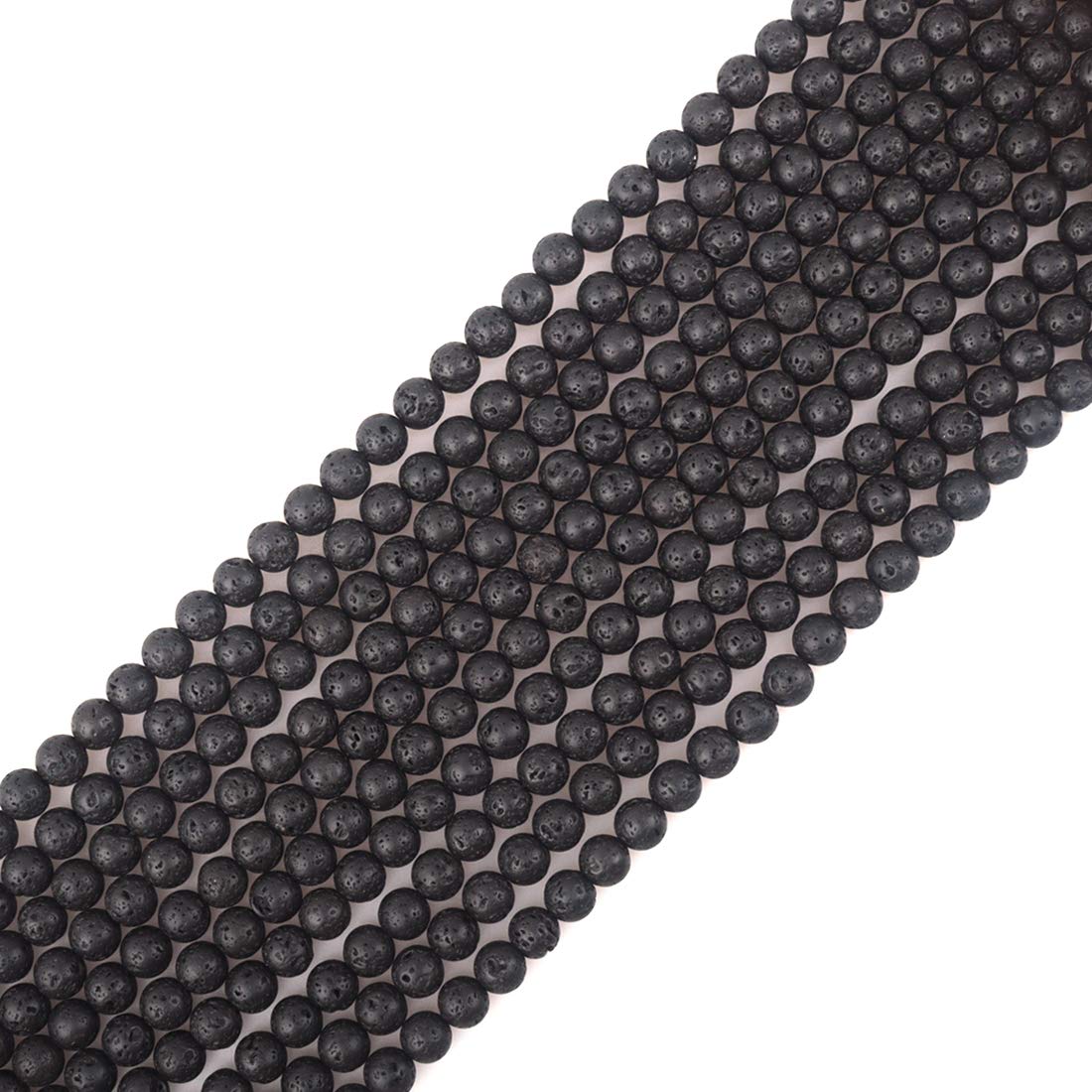 ICAI Beads 10mm Natural Volcanic Gemstone Round Loose Stone Beads for Jewelry Making DIY Crafts Design 1 Strand 15" APPR.34-36pcs