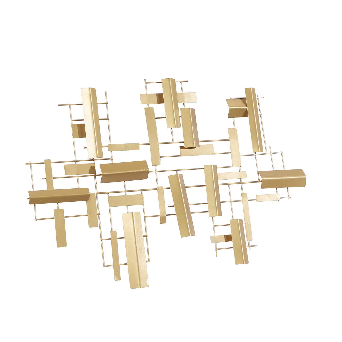 CosmoLiving by Cosmopolitan Metal Geometric Home Wall Decor 3D Stripe Wall Sculpture, Wall Art 36" x 1" x 23", Gold