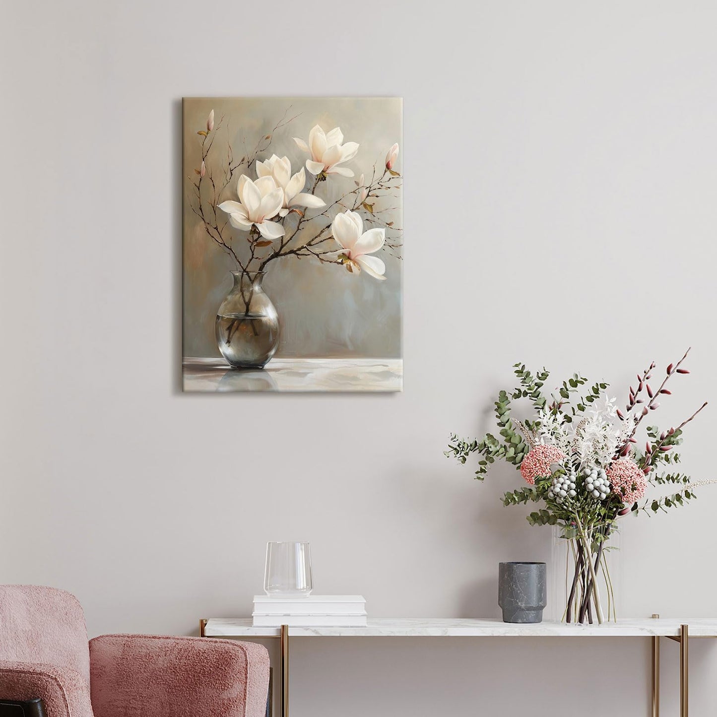 daktenn Floral Canvas Wall Art Bathroom Wall Art Pictures Wall Decor Home Decor Wall Decor for Bedroom Livingroom 12x16 Inches