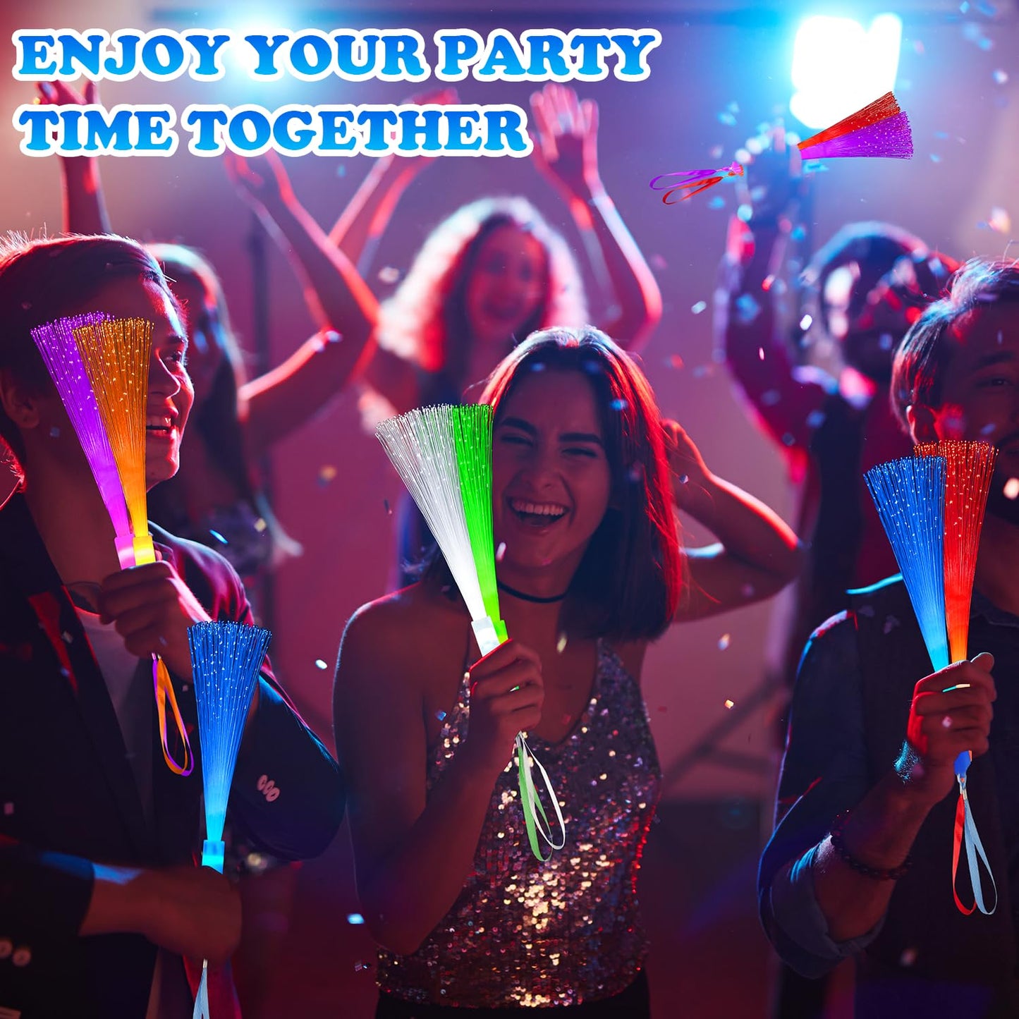 Glow in Dark Fiber Optic Lights for Kids Bulk-24 Pack, Light Up Toys Gifts Goodie Bag Basket Stuffers Fillers for Toddlers, Ultra Bright Sparklers Item for Graduation, Camping, Wedding, Birthday
