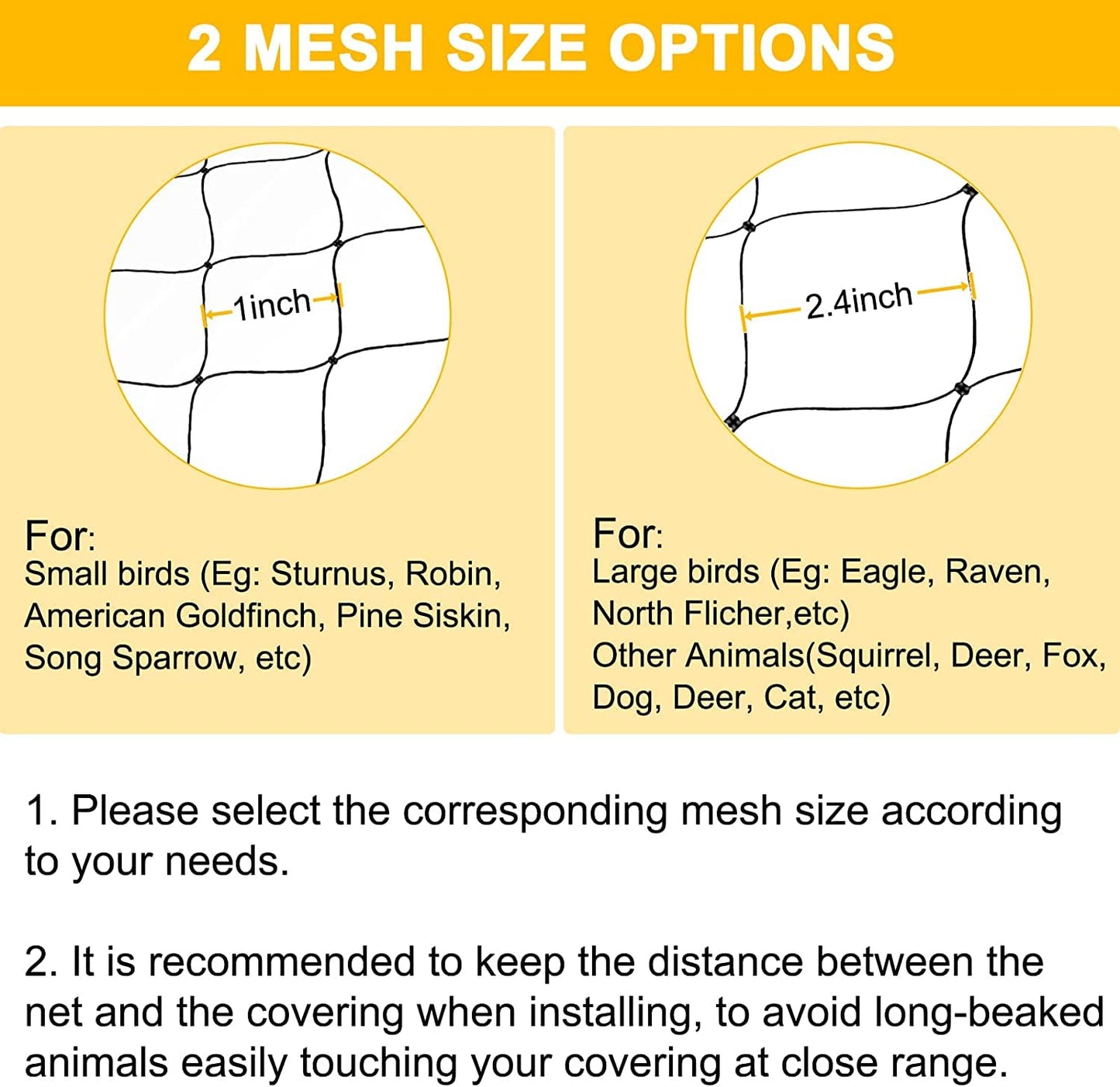 BSTPCOO Bird Netting 25'x100' with 2.4" Square Mesh Chicken Coop Nettings, Poultry Netting Heavy Duty Nylon Nettings, Hawk Net for Chicken Run, Deer Fence Garden Fruit Tree Net