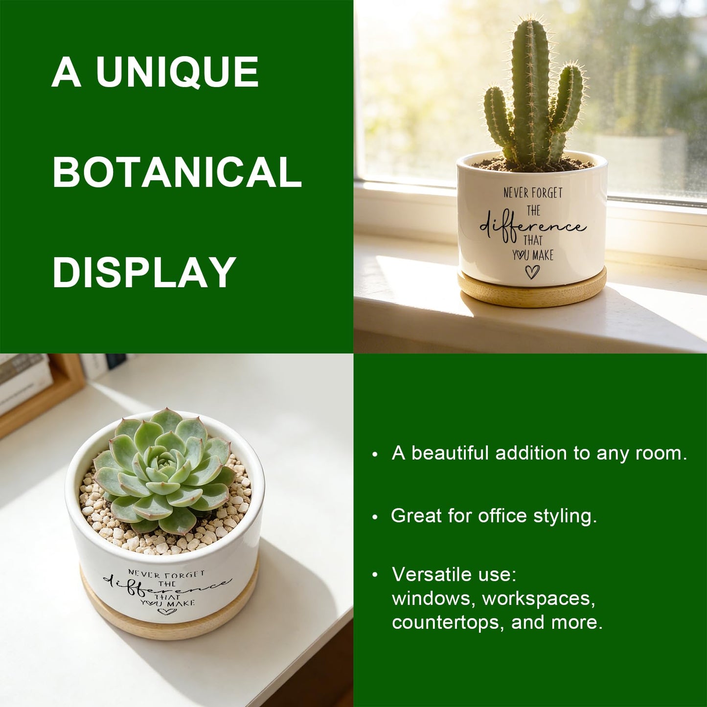 DOFAFALA Funny Planter Succulent Flower Pot, Flower Cactus Planter Gifts, Appreciation Inspirational Gifts for Plant Lovers Women Men Coworkers Home Office Decor (No Plants)
