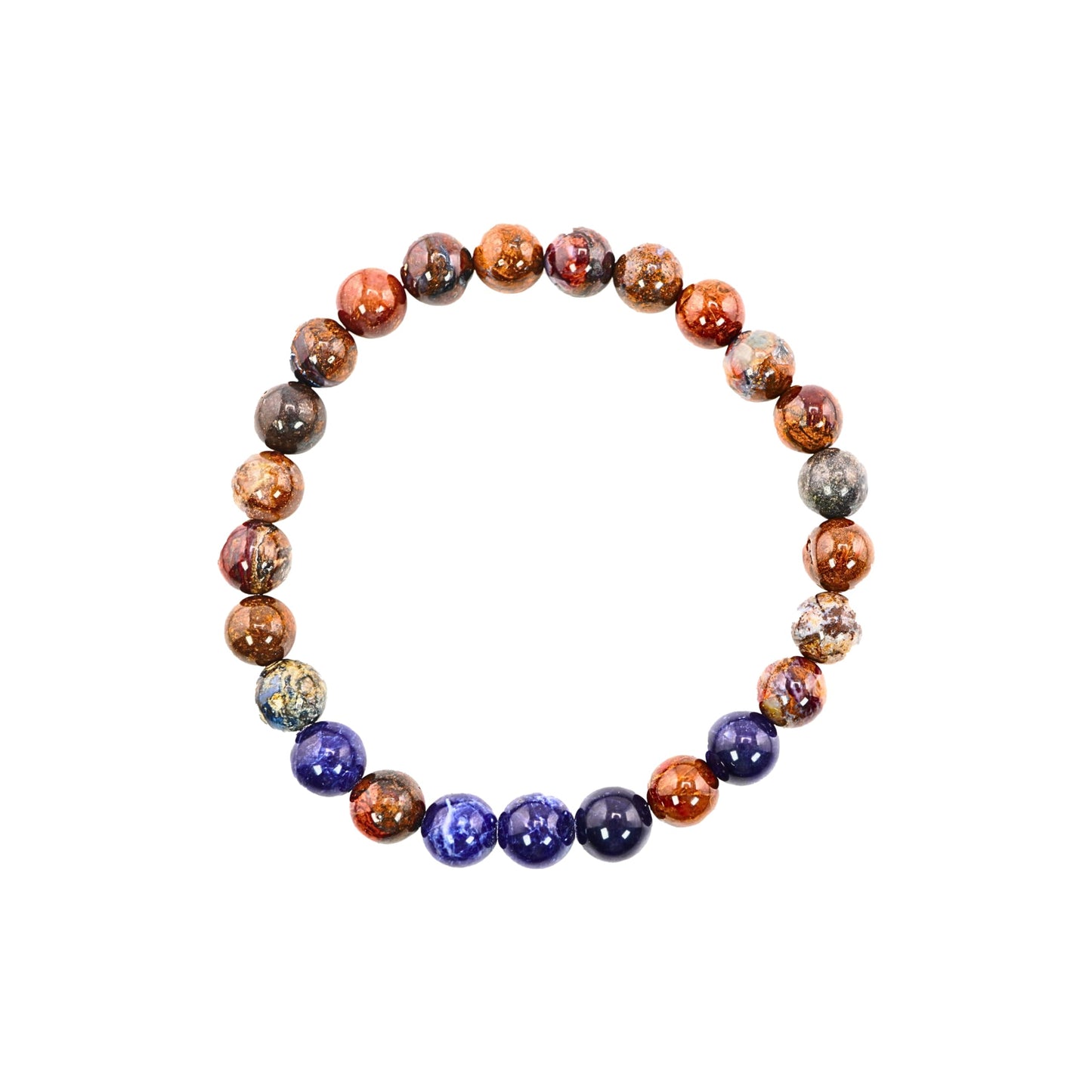 ABSHEL Jasper & Sodalite Bracelet for Men - Genuine Jasper Crystals and Healing Stone Bracelet for Men's Gift - 8" Stretch Bracelet with Charm