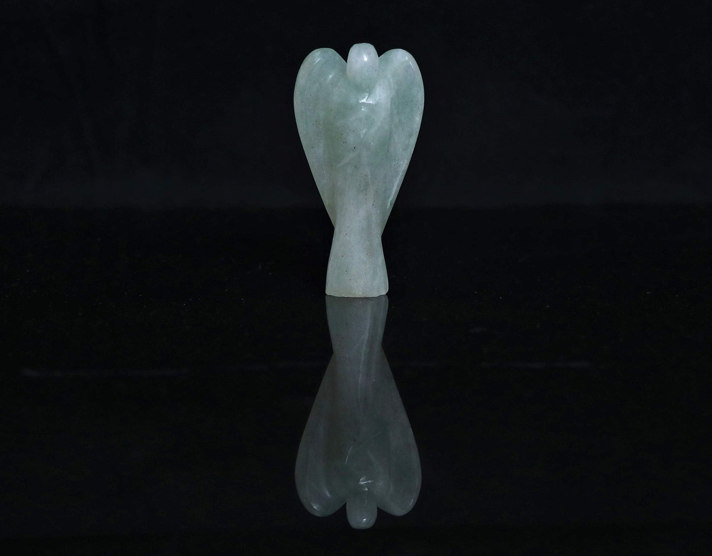 Crocon Green Jade Gemstone Guardian Angel Healing Figurine, Hand Carved Pocket Angel - Crystals for Positive Energy, Handmade Mini Statue for Love, Peace & Healing, Natural Gemstone Healing Figurine