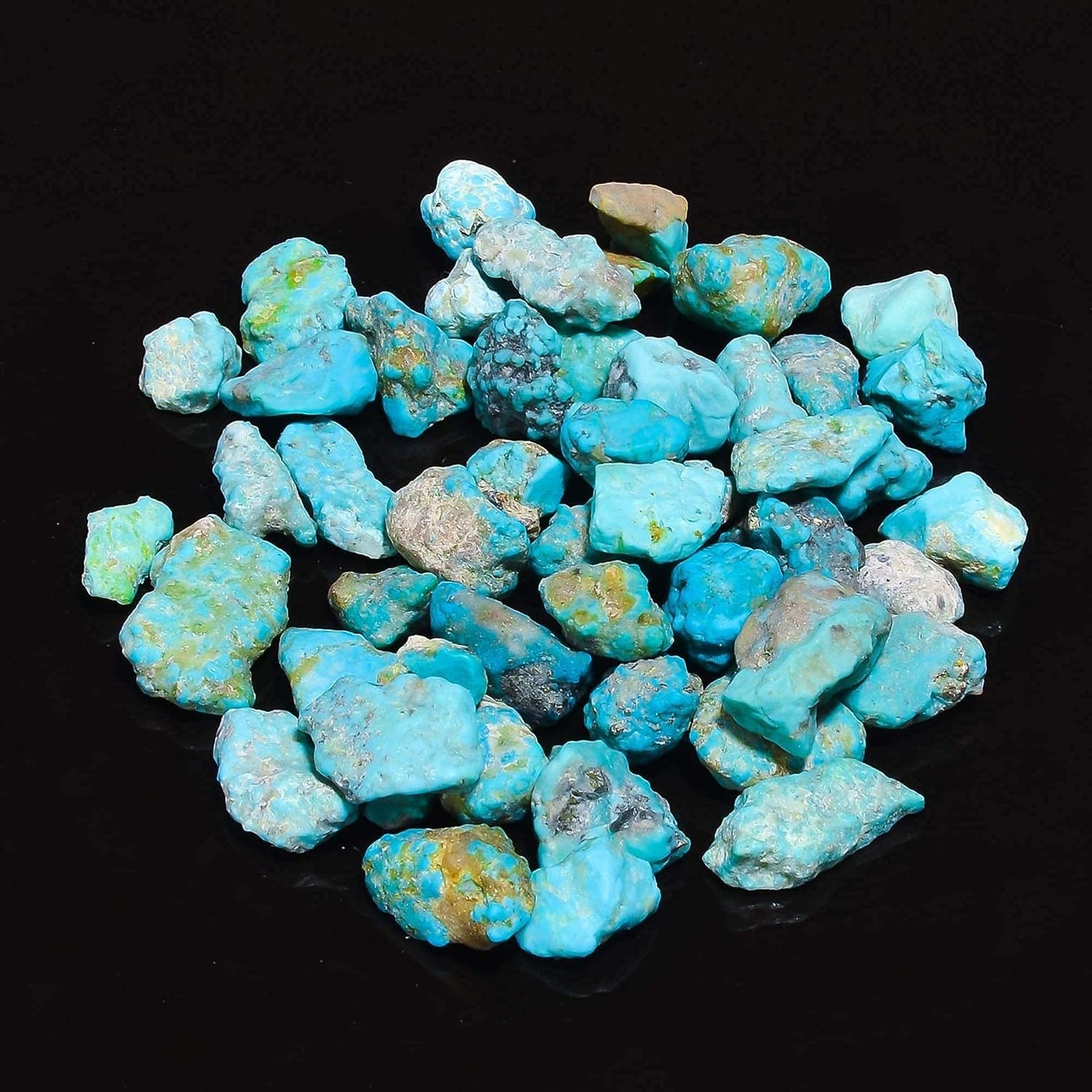 GEMKORA 25 cts, 4-5pcs, Genuine Raw Turquoise Stone, Loose Gemstone and Crystals, Wholesale Lot, Blue Rough Crystals, Turquoise Rock, Jewelry Making Supplies, DIY & Crafts [10-15 mm]