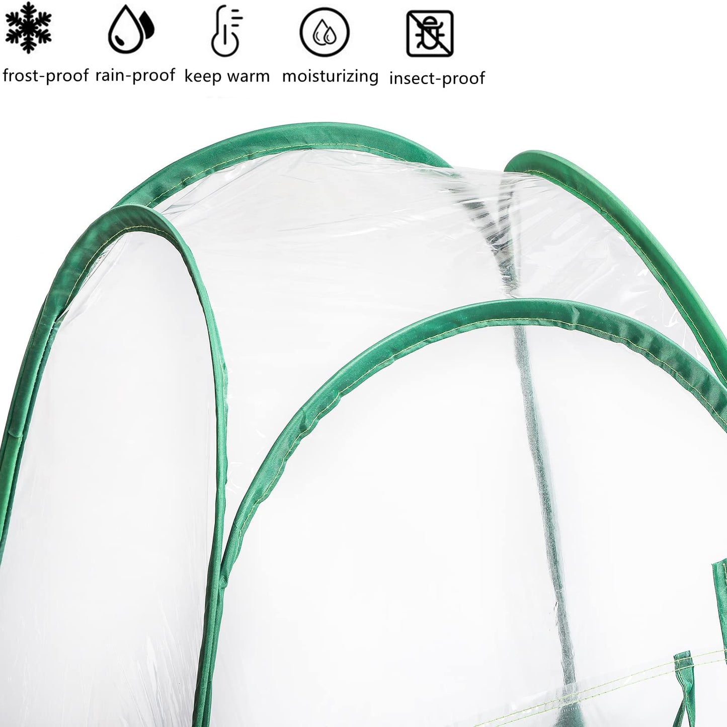 Lyellfe Pop Up Greenhouse Cover, PVC Mini Greenhouse with Nails, 28" x 28" x 34" Clear Portable Backyard Gardening Flower Sunshine Tent Room for Indoor Outdoor Plant, Cold Frost Protector