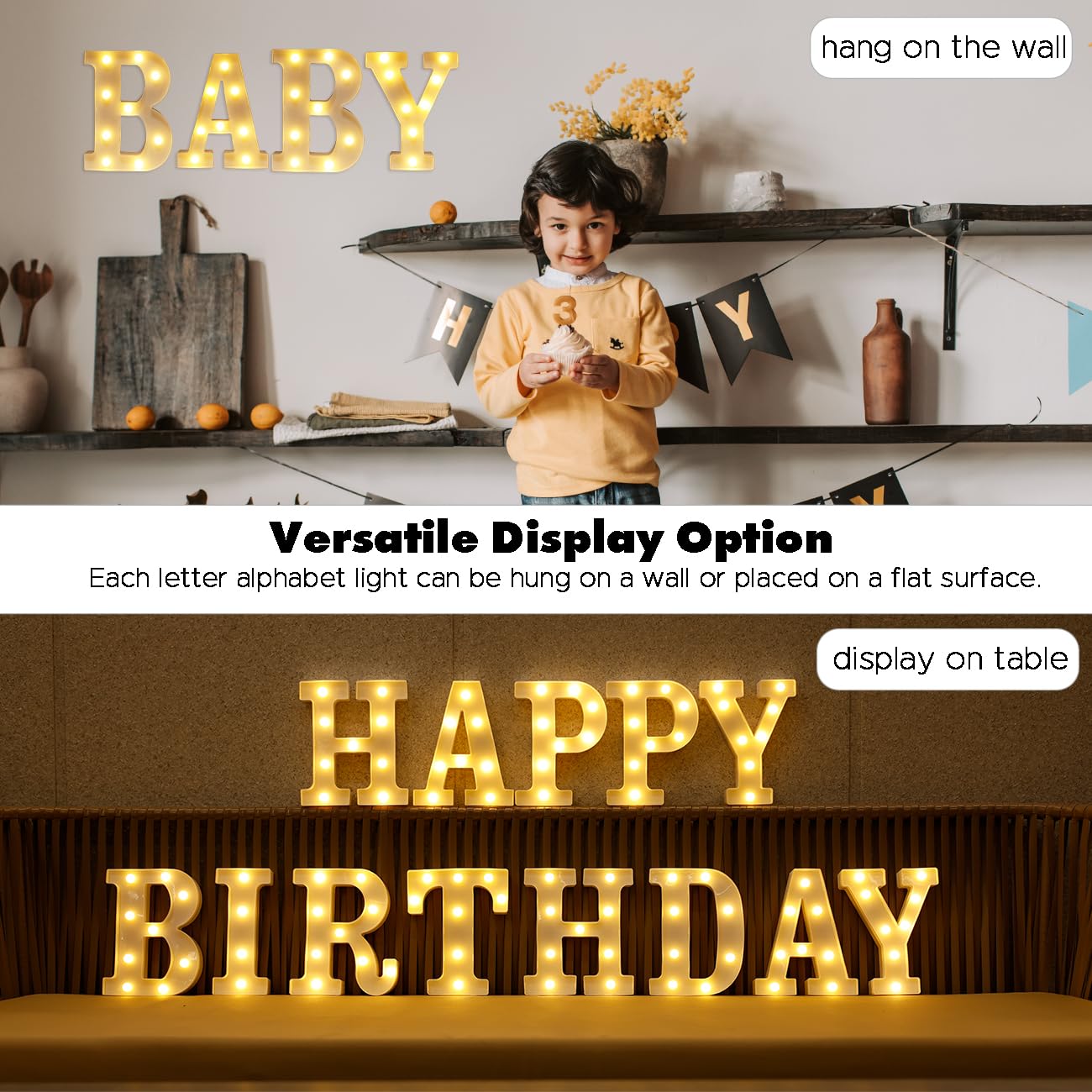DyingSwan Small Led Marquee Letters, Light Up Letters, 8.58 Inch Led Letter Lights, Battery Powered Lighted Sign for Table, Party, Birthday, Christmas Decor (Letter B)