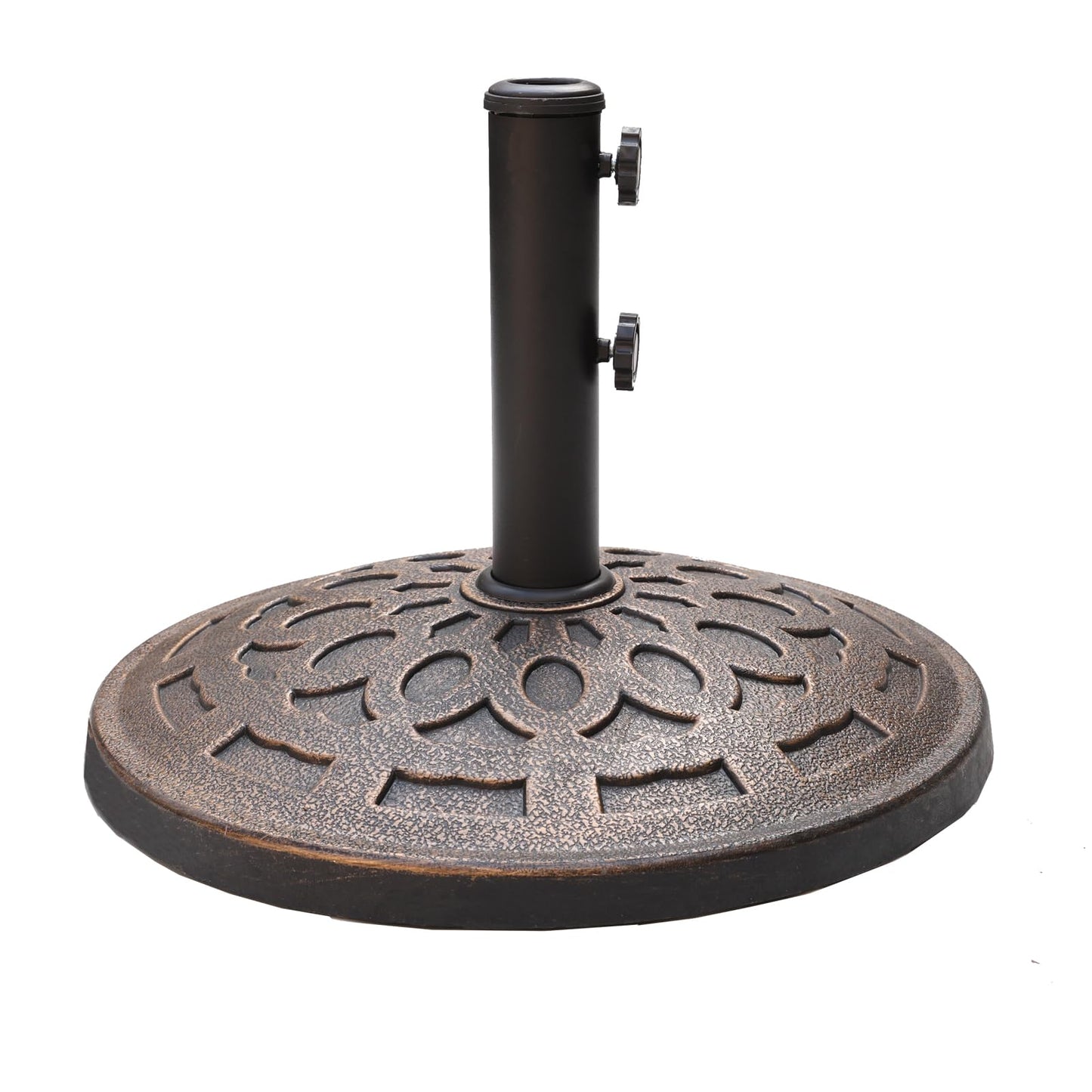 C-Hopetree 42 lb Heavy Duty Round Patio Base Stand for Outdoor Market Table Umbrella, Bronze