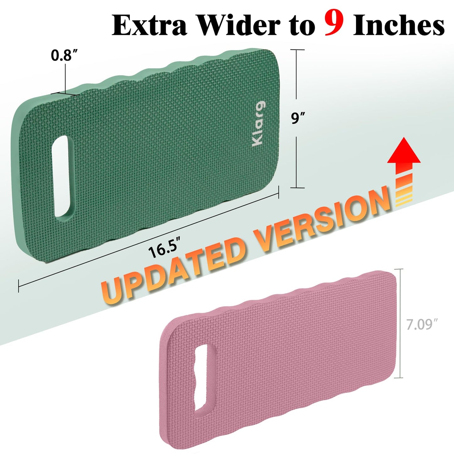 Klarg New Upgrade Garden Kneeling Pad 3 PCS, Extra Wider to 9 Inches, Thick Foam Kneeling Pad, Waterproof Knee Mat for Gardening, Cleaning, Yoga, and Auto Repair.16.5" x 9" x 0.8"