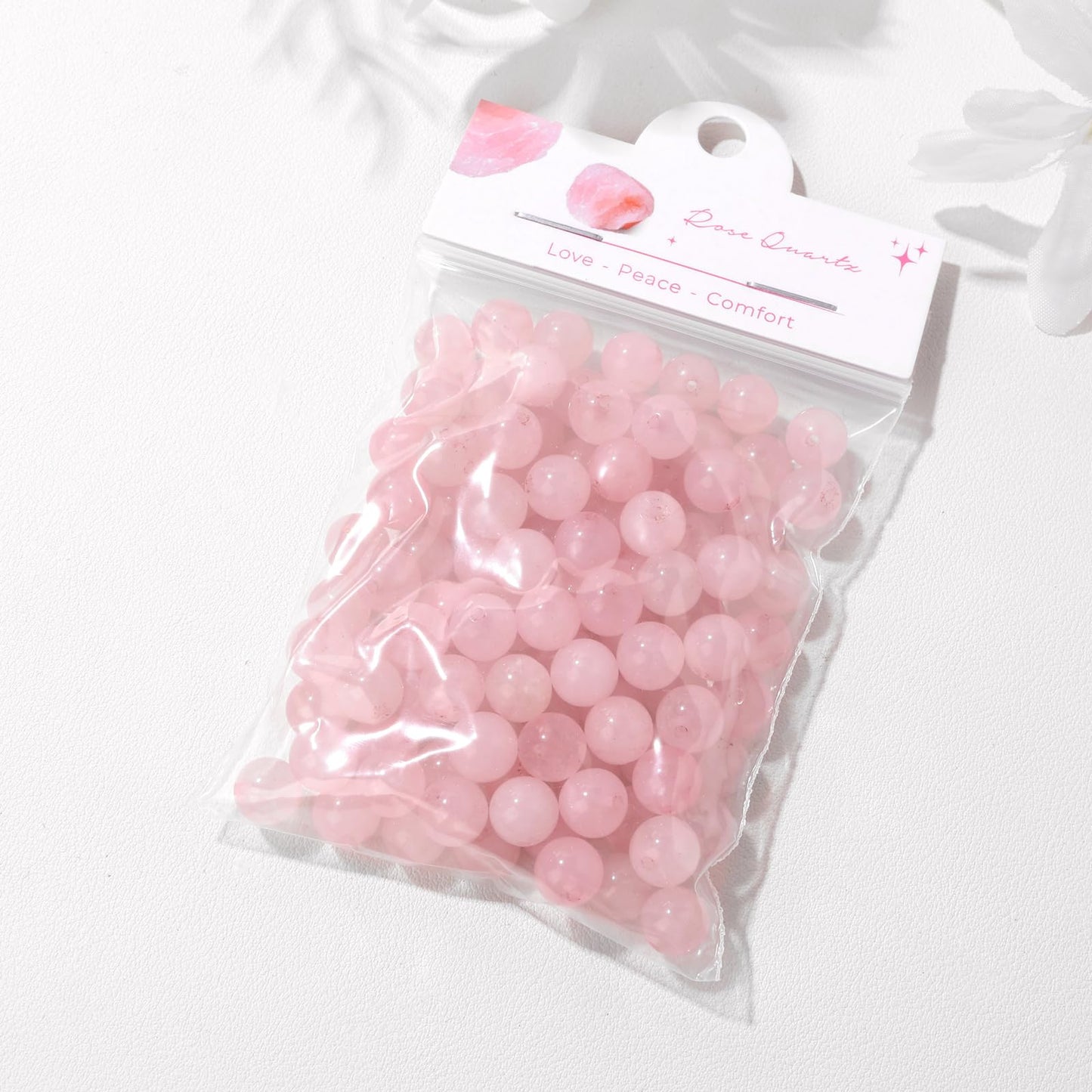 Raicegs 100pcs 8mm Rose Quartz Beads Natural Gemstone Beads Round Loose Beads for Jewelry Making DIY Bracelets Necklace