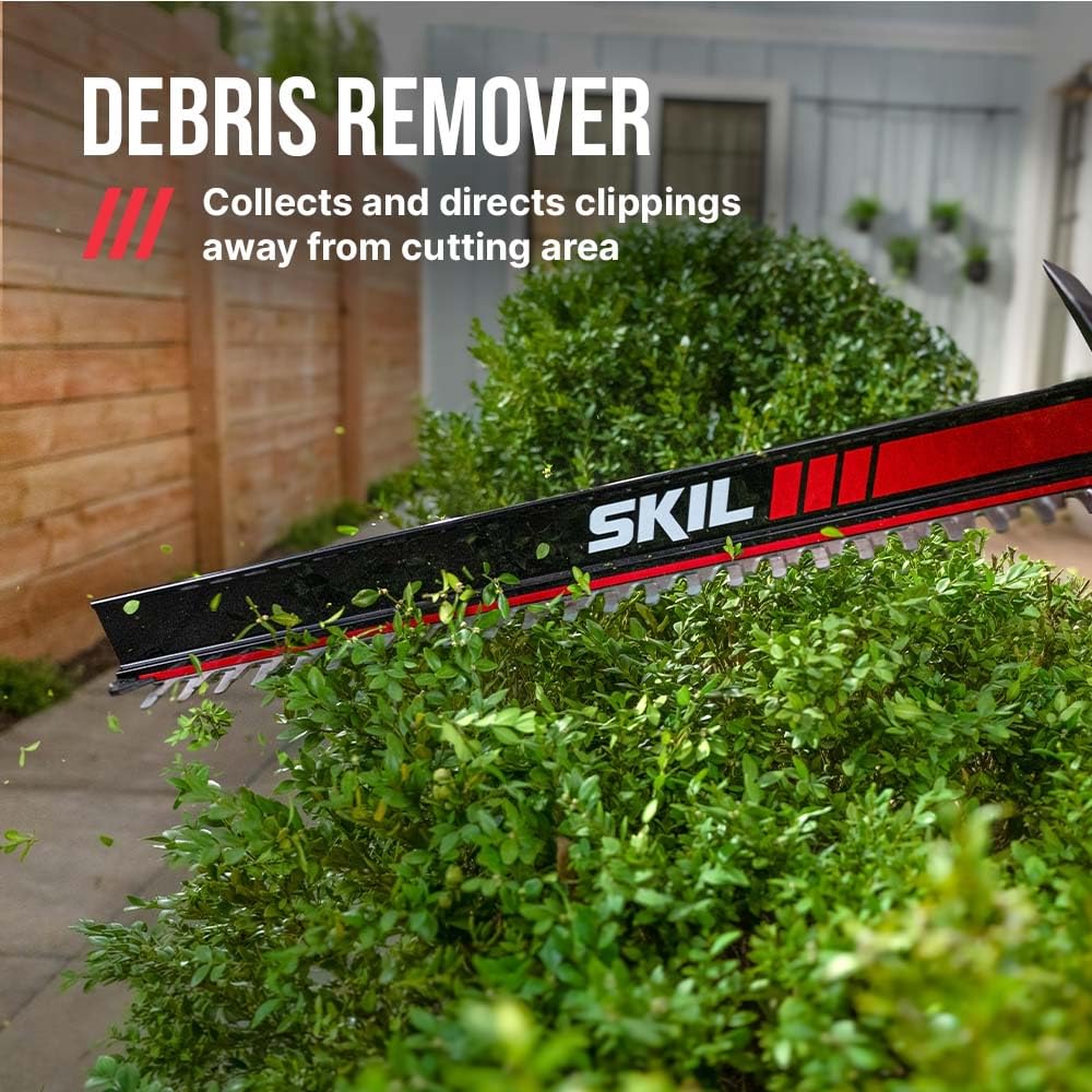 SKIL PWR CORE 40 Brushless 40V 24-Inch Hedge Trimmer Kit, Includes 2.0Ah Battery and 60W Charger - HT2400C-11
