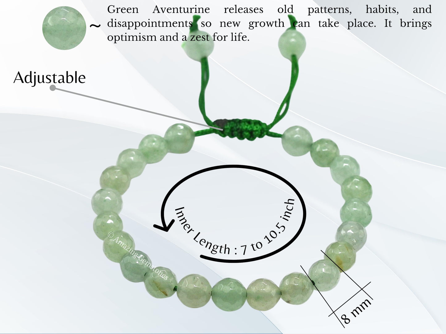 Amazing Gemstone Green Aventurine Bracelet for Women - Chakra Mens Bracelet Protection Crystals and Healing Stones - Blessing Bracelet Spiritual Meditation Gift Christmas Stocking
