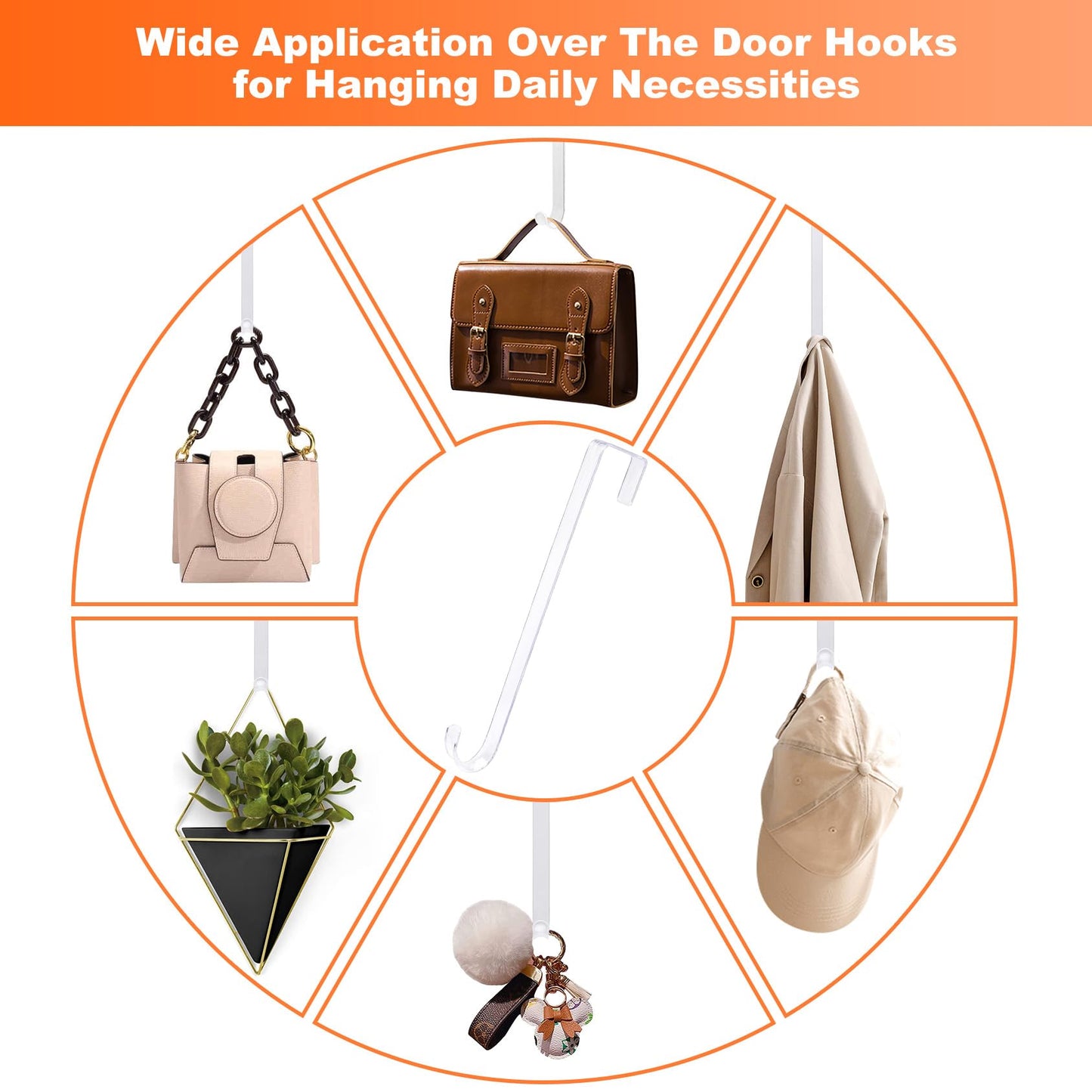 AnCintre 15 in Wreath-Hangers, 2 Pack Easter-Christmas-Halloween Decorations, Fall Door Welcome Sign, Inside-Outside Over The Door Hooks Organizer Home Decor