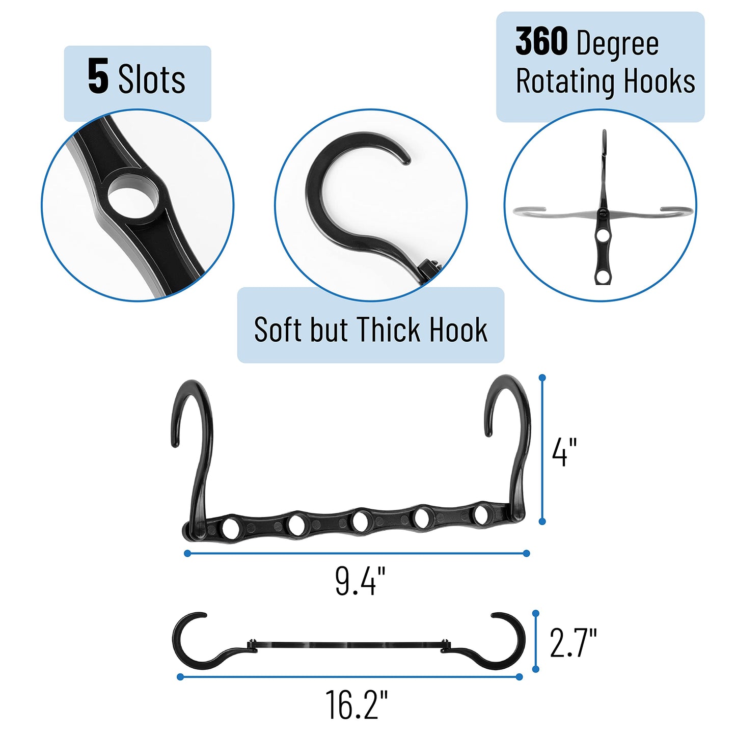 Mr. Pen- Space Saving Hangers, Black, 8 Pack, Clothes Organizers, Shirt Hangers, Magic Closet Space Savers