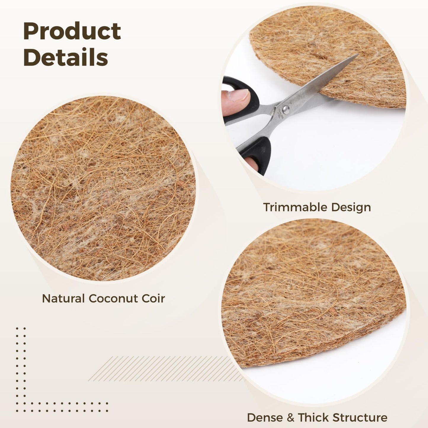 Coconut Fiber Mulch Ring, Natural Coco Coir Tree Protector Mat Tree Protection, 9.8 in Tree Rings Disc Plant Cover, Tree Rings Disc for Indoor Outdoor Plants and Landscaping