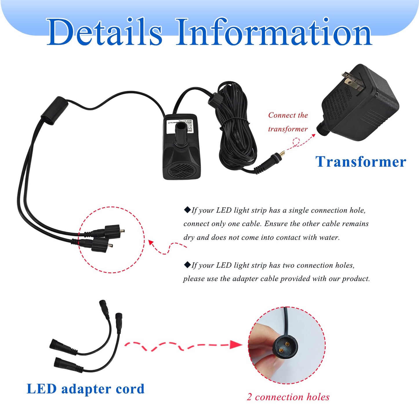 SAC SMARTEN ARTS Submersible Water Pump - Quiet, 119GPH, 10W, 12V, 3.6ft Lift for Aquariums, Fountains, Ponds, Hydroponic Systems