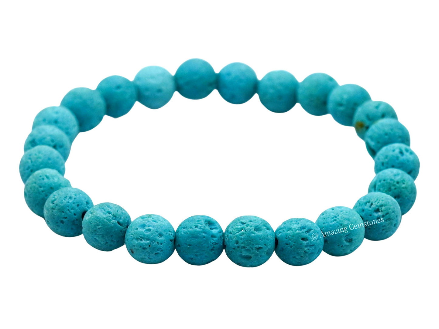 Amazing Gemstone Crystal Bracelet for Women Men's Gifts - Protection Healing Crystal Bracelet - 8mm Gemstone Beaded Stretchable Bracelet Pulseras Para Hombres Mujer Stocking Stuffers Mothers Day Gift (Turquoise Blue Lava)