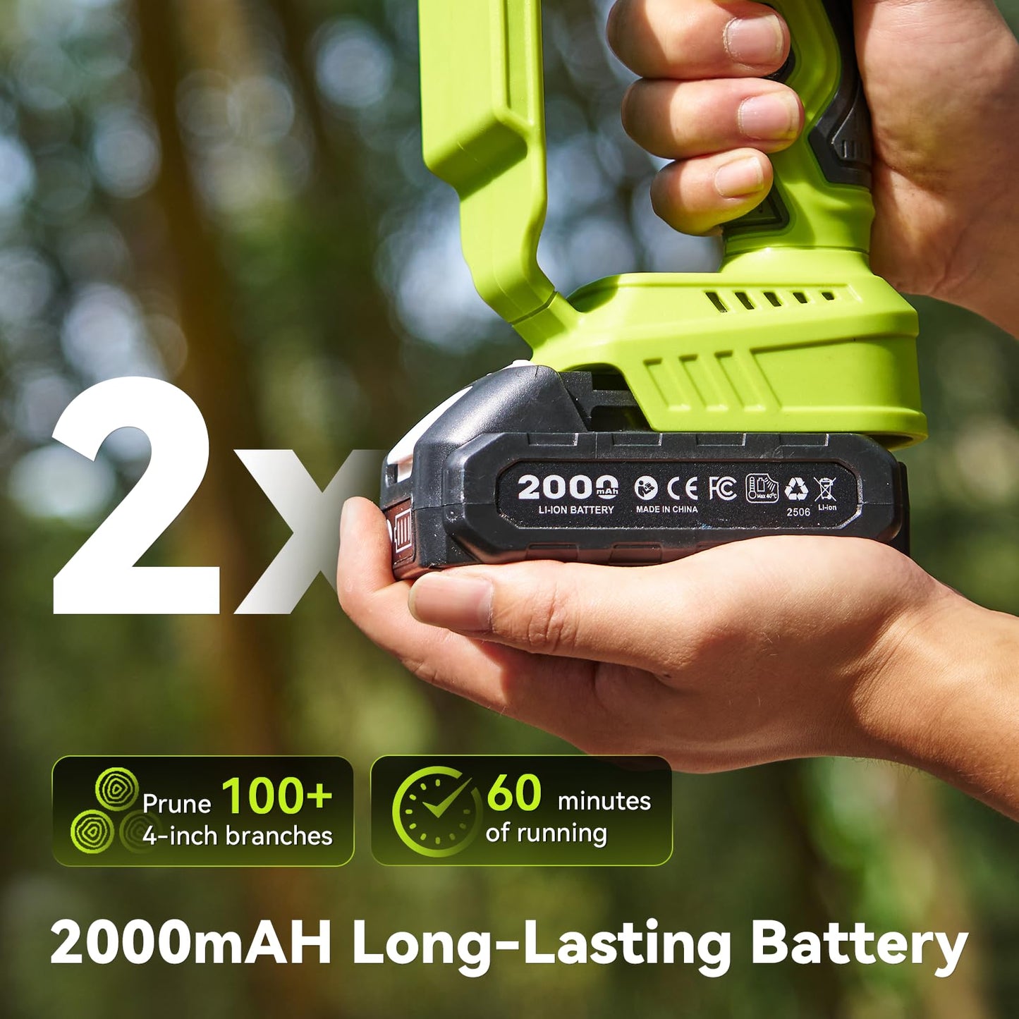 Mini Chainsaw Cordless, 8 Inch & 6 Inch Electric Chainsaw Battery Powered, 1000W Brushless Handheld Power Chain Saw with 2 Batteries, Small Tree Saw for Branch Trimming Wood Cutting