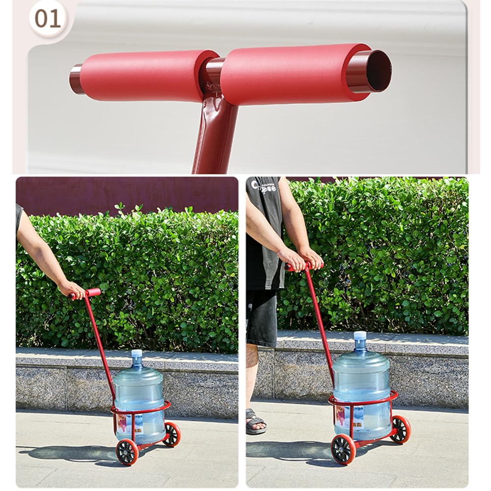 Portable Lightweight Hand Truck, Bucket Cart, Garbage Cart, Gas Bottle Transporter, Wheeled Trolley, Suitable for Moving, Outdoor Use, Home, Travel, and More (Fits for Circumference ＜37'')