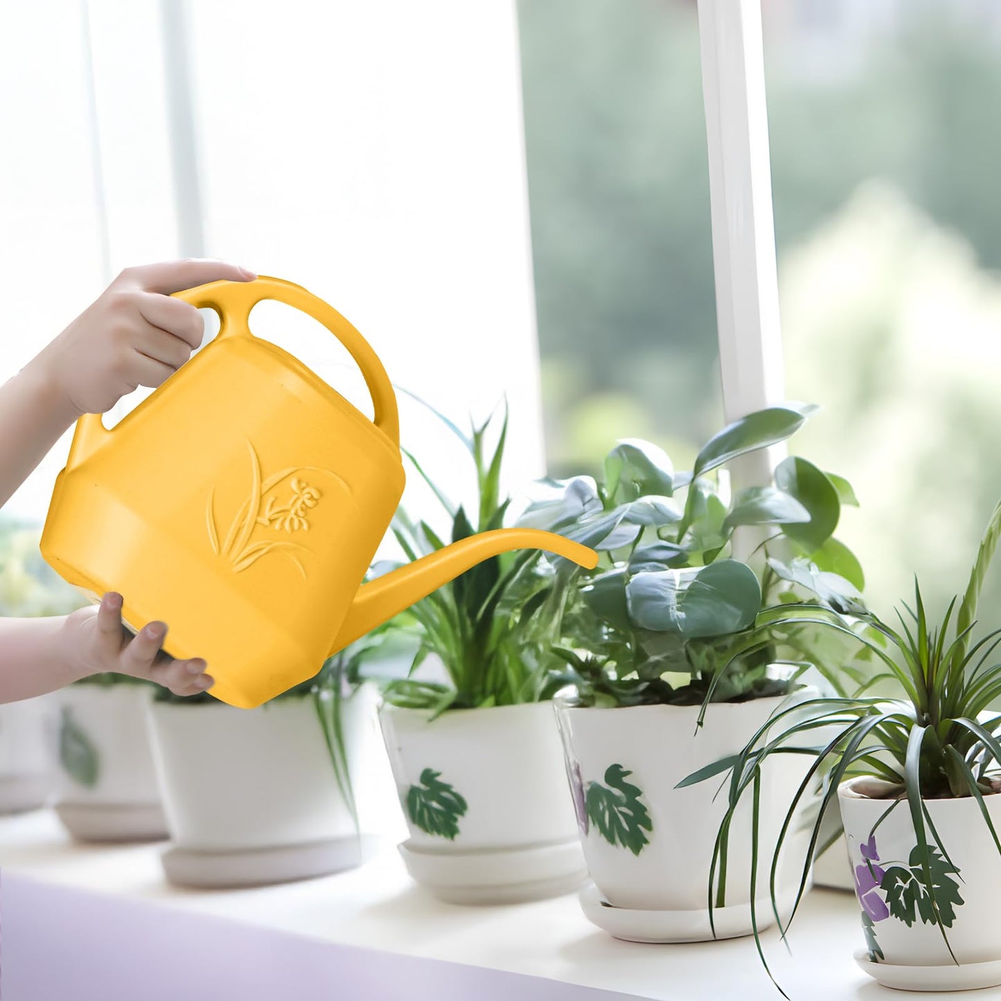 UFANME Watering Can - for Home Plant Garden - 1/2 Gallon - Orange