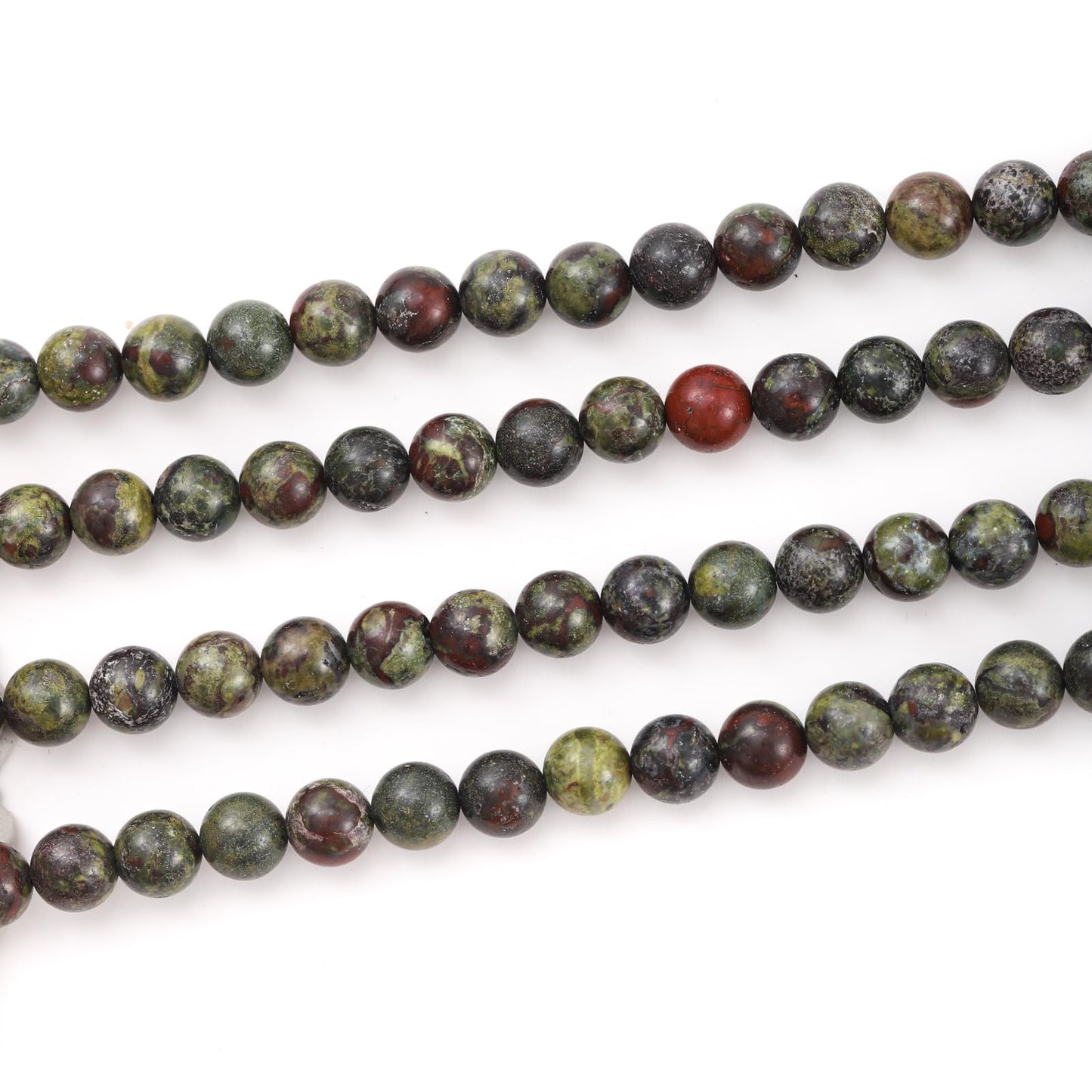 8mm 45pcs DIY Natural Dragon Blood Stone Beads Round Healing Crystal Gemstone Loose Beads for Jewelry Making Handmade Bracelet Necklace
