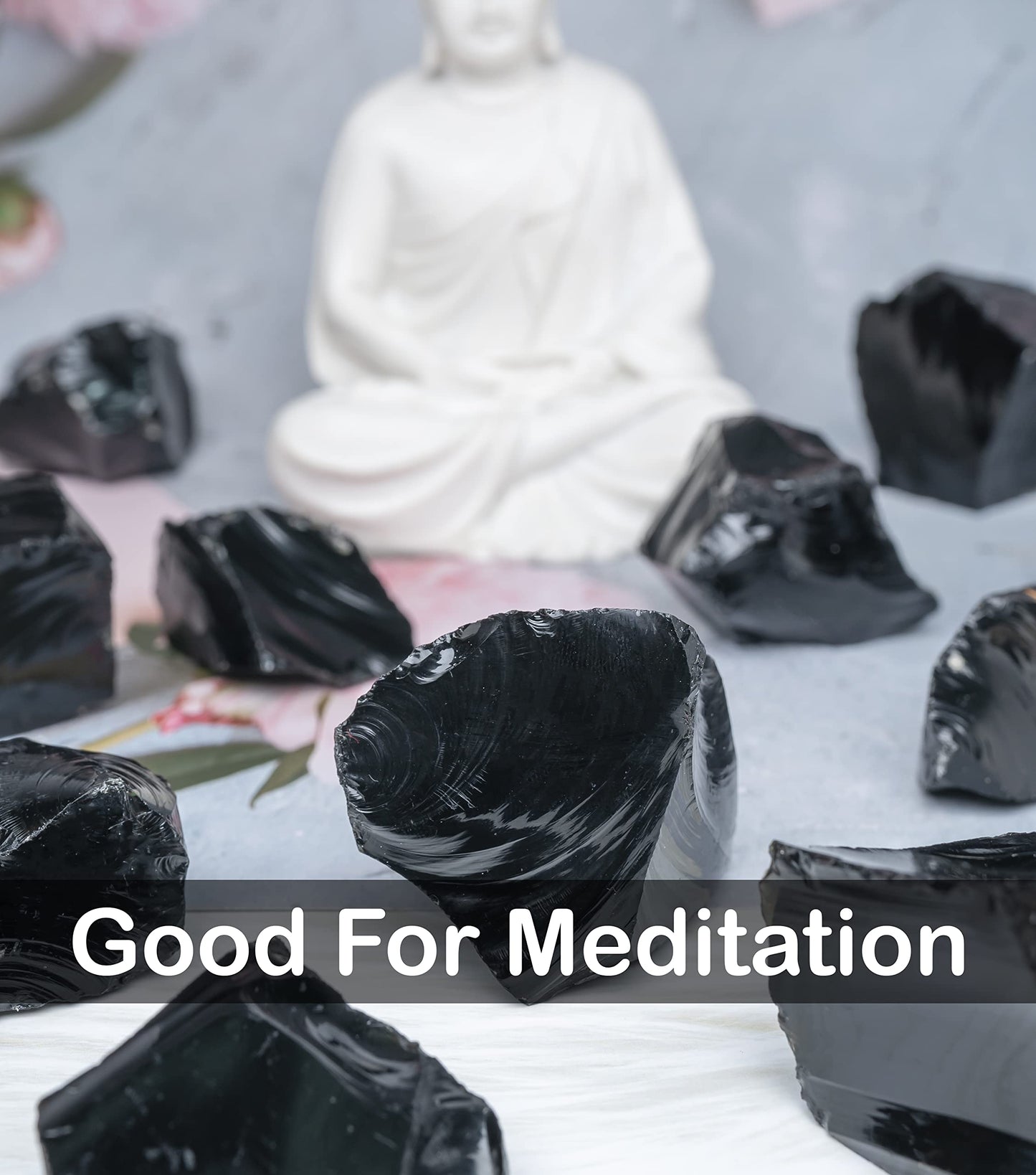 Black Obsidian Raw Stones for Tumbling, Rough Gemstones and Crystals, Jewelry Making, Polishing, Cabbing, Lapidary, Fountain Rocks, Decoration, Wire Wrapping, Gem Mining, Reiki Healing 1 lb
