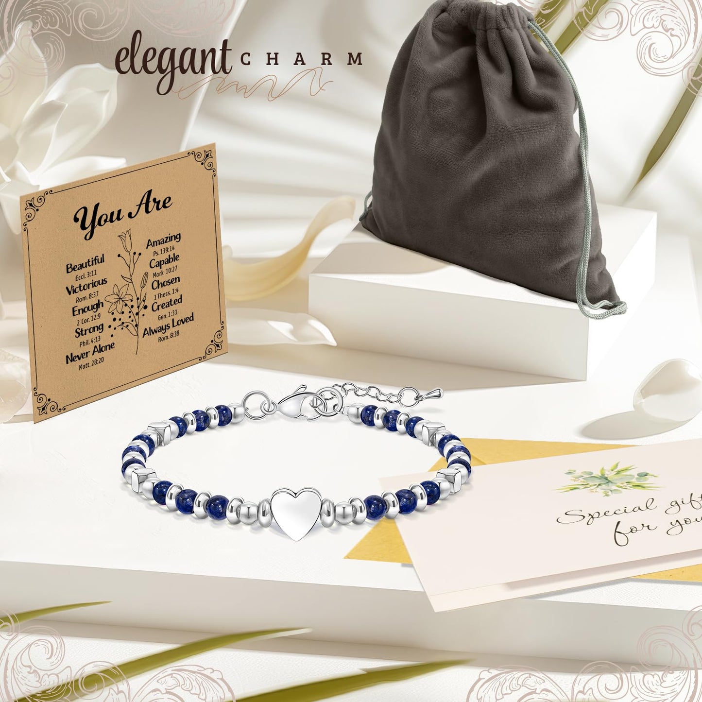 ZOKCC Inspirational Gifts Bracelets for Women: Healing Natural Stone Beaded Bracelets - Mothers Day Birthday Graduation Christmas Gifts for Women Friends Mom Daughter Sister Bestie