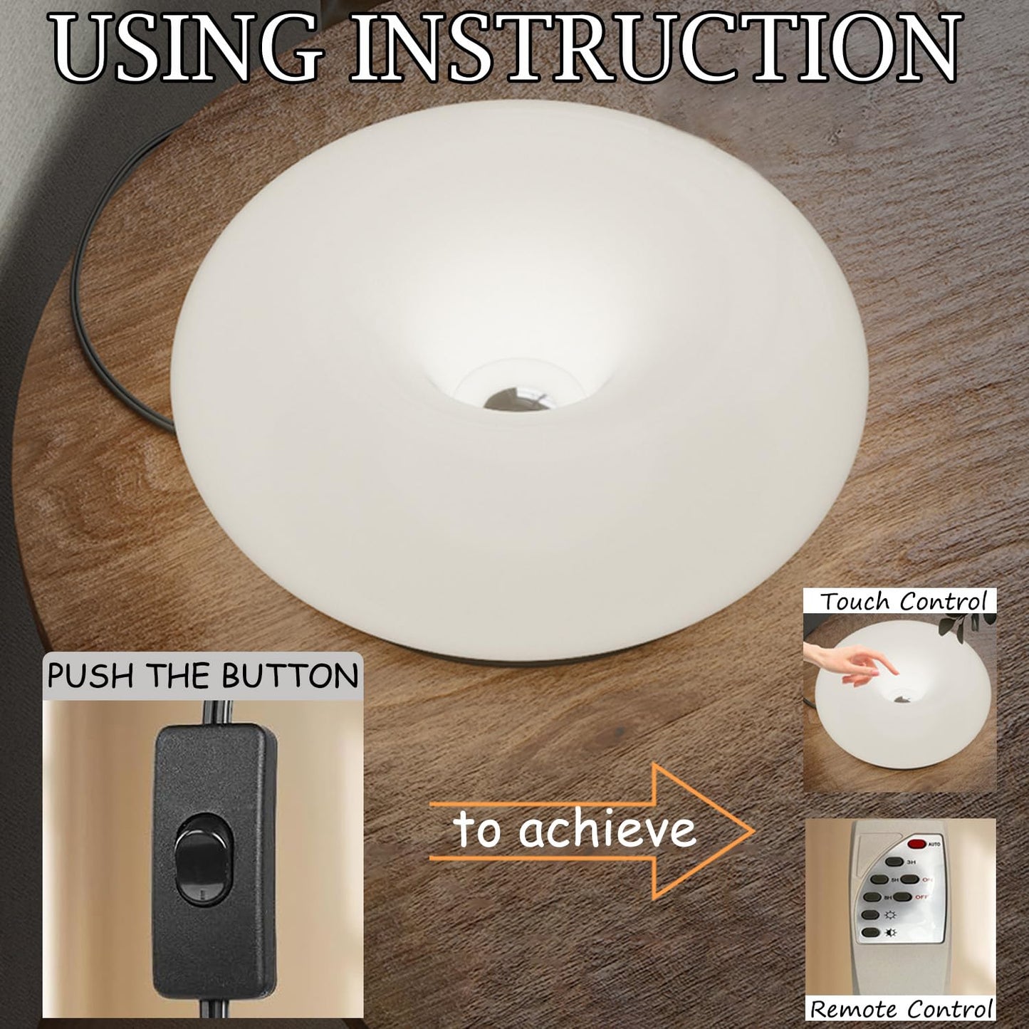 MIXL - Creative Design White Donut Lamp, Plug-in Wall Sconse Or Table Lamp Dual Use Atmosphere Lamp, Modern Infinitely Dimmable White Wall Lamp Desk Light for Corridor, Bedsided Or Warm Decoration