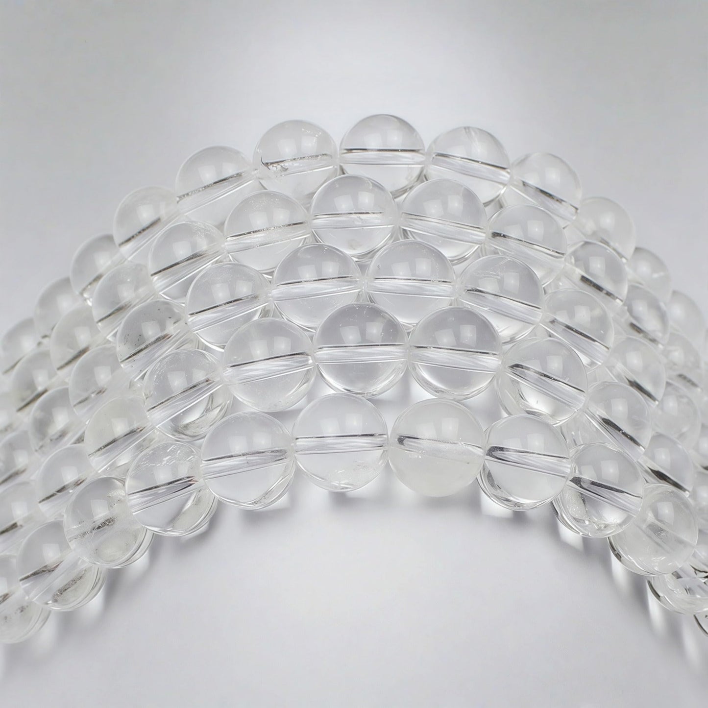 MJDCB 7A Natural White Clear Quartz Round Beads Gemstone Beads for DIY Necklace Bracelat Jewelry Making Strand 15" (8mm)