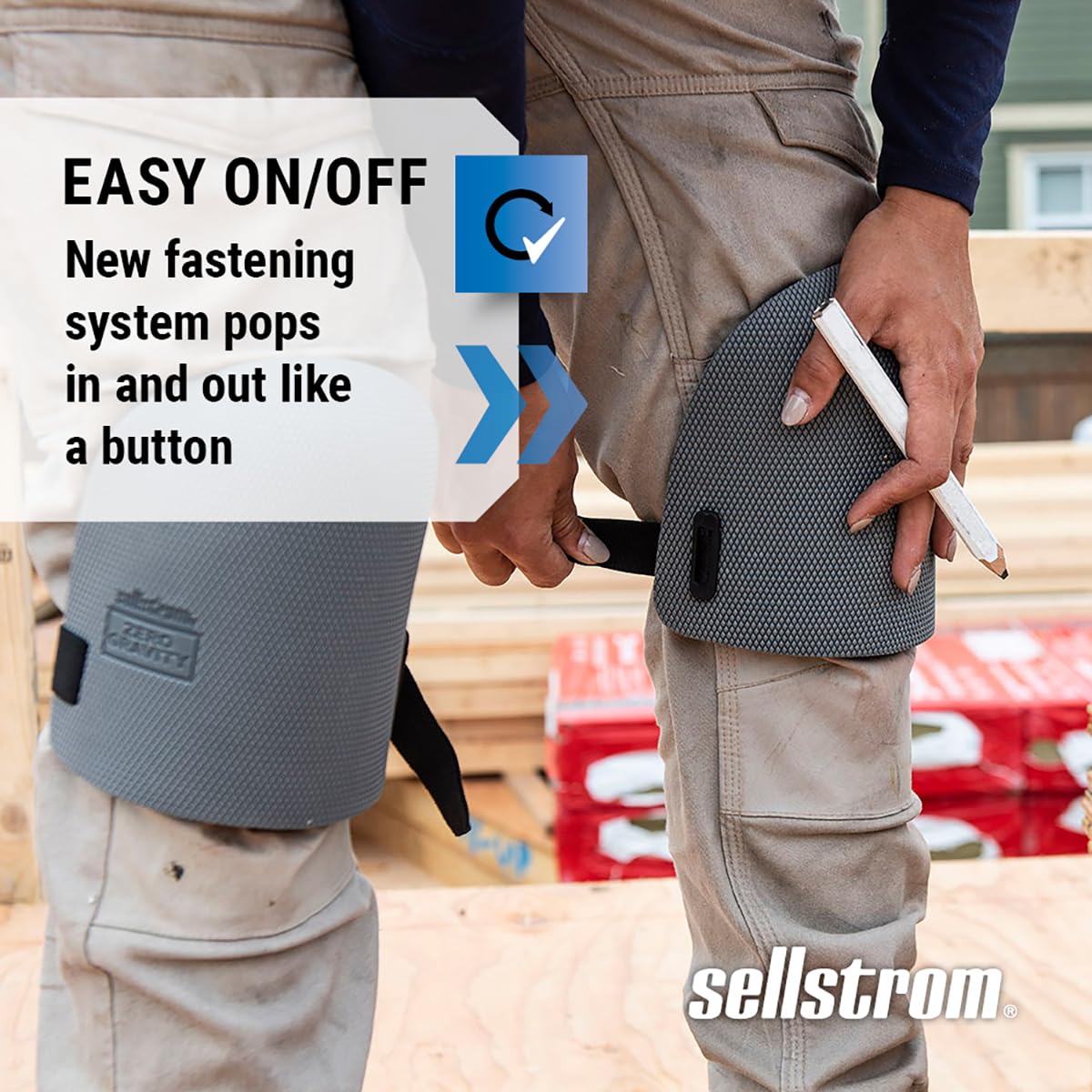 Sellstrom KneePro ZeroGravity Protective Knee Pads with Thick Foam Padding - All-day Comfort, Non-Marking, Universal Fit for Men & Women - for Gardening, Home Repair & Maintenance, Plumbing, Flooring, Tiling