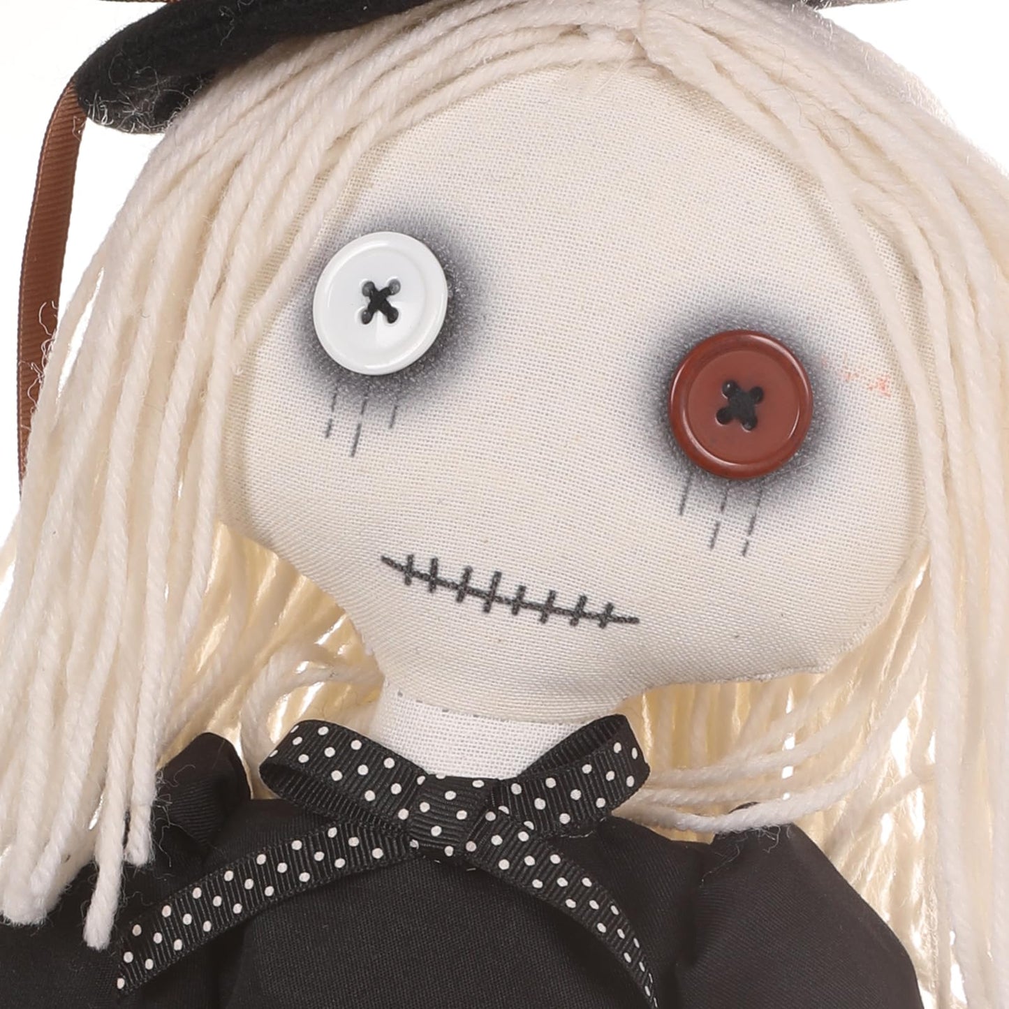 AiMiAO 2 Pack Gothic Rag Dolls, Halloween Decorative Dolls with Hats, Creepy Cute Fabric Dolls for Spooky Party Collection