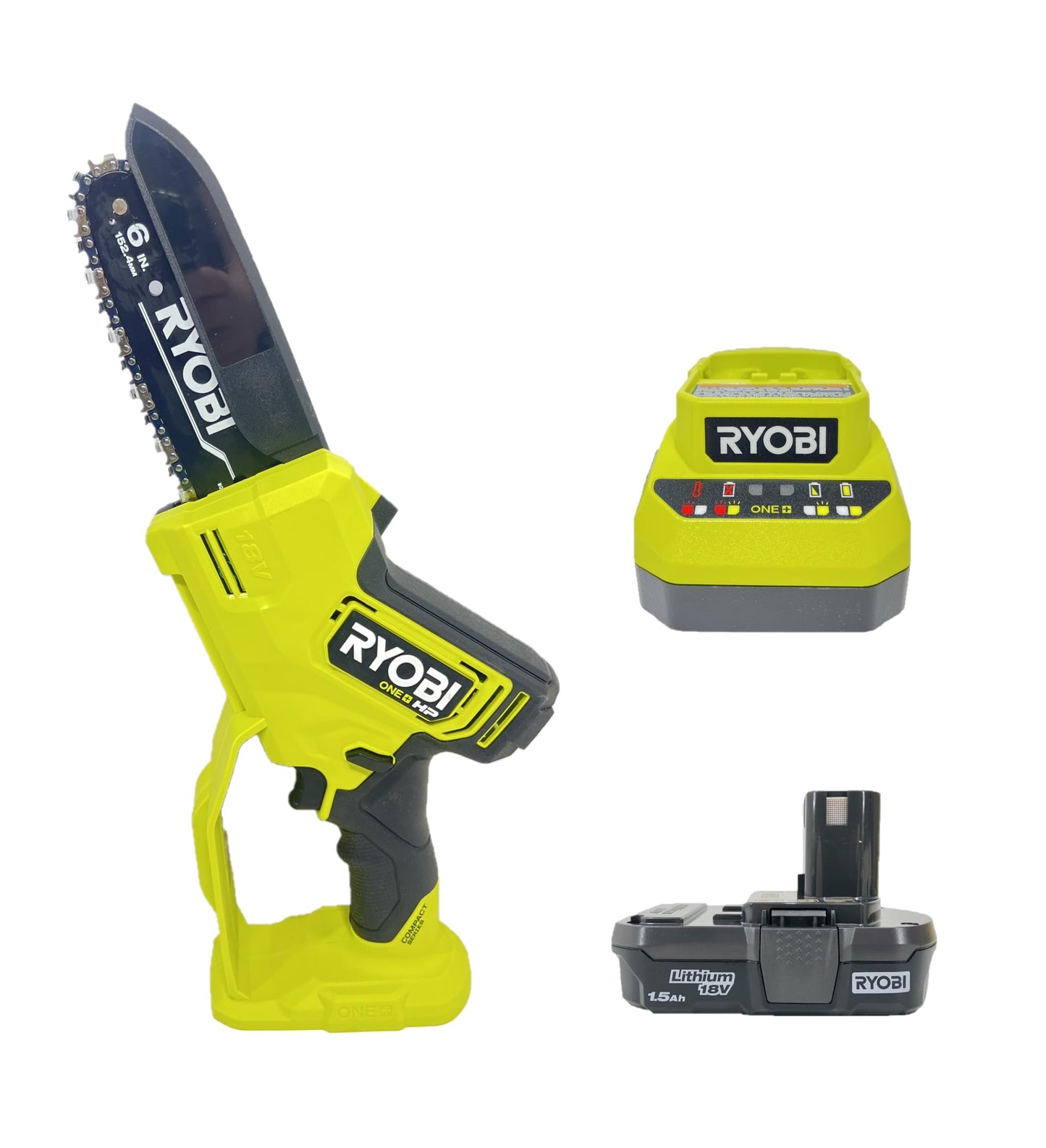 RYOBI ONE+ HP 18V Brushless 6 in. Compact Pruning Mini Chainsaw Kit with Battery and Charger (Bulk Packaged)