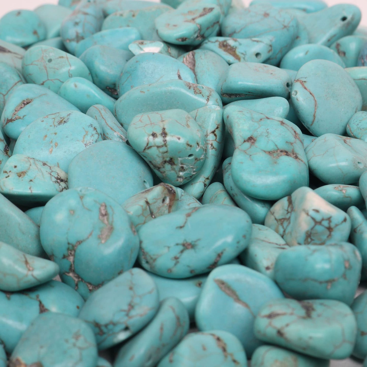 REAL-GEMS Natural Raw Healing Crystals Rough Stones for Tumbling, Cabbing, Polishing, Wire Wrapping, Wicca & Reiki Crystal Healing, Mix Gemstones,7 Chakra (Turquoise)