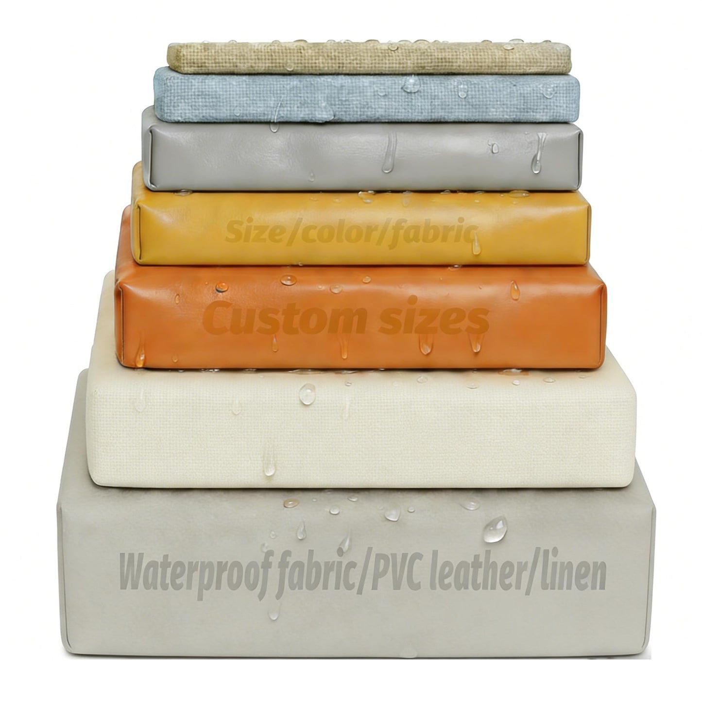 YZBF Custom Size Bench Cushion for Indoor/Outdoor Furniture，Custom Bench Cushion Outdoor Bench Cushion Waterproof，High-Resilience Foam Indoor Bay Window Seat Furniture Cushions Patio Bench Cushion