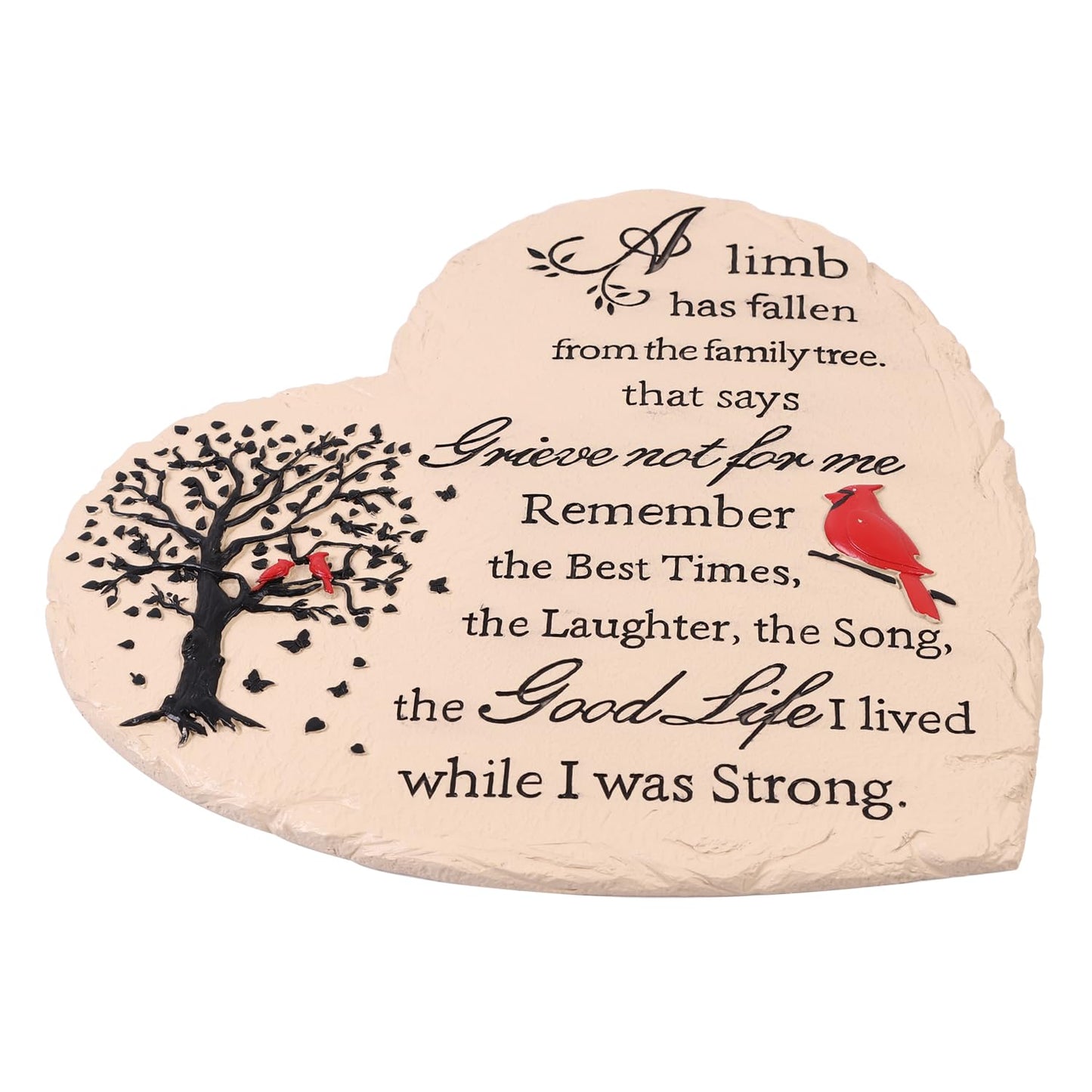 Heart Shaped Memorial Garden Stones, 10 inches Sympathy Garden Stone for Loved One, in Memory of Loved one Gifts, Resin Garden Stepping Stones Outdoor, Memorial Gifts