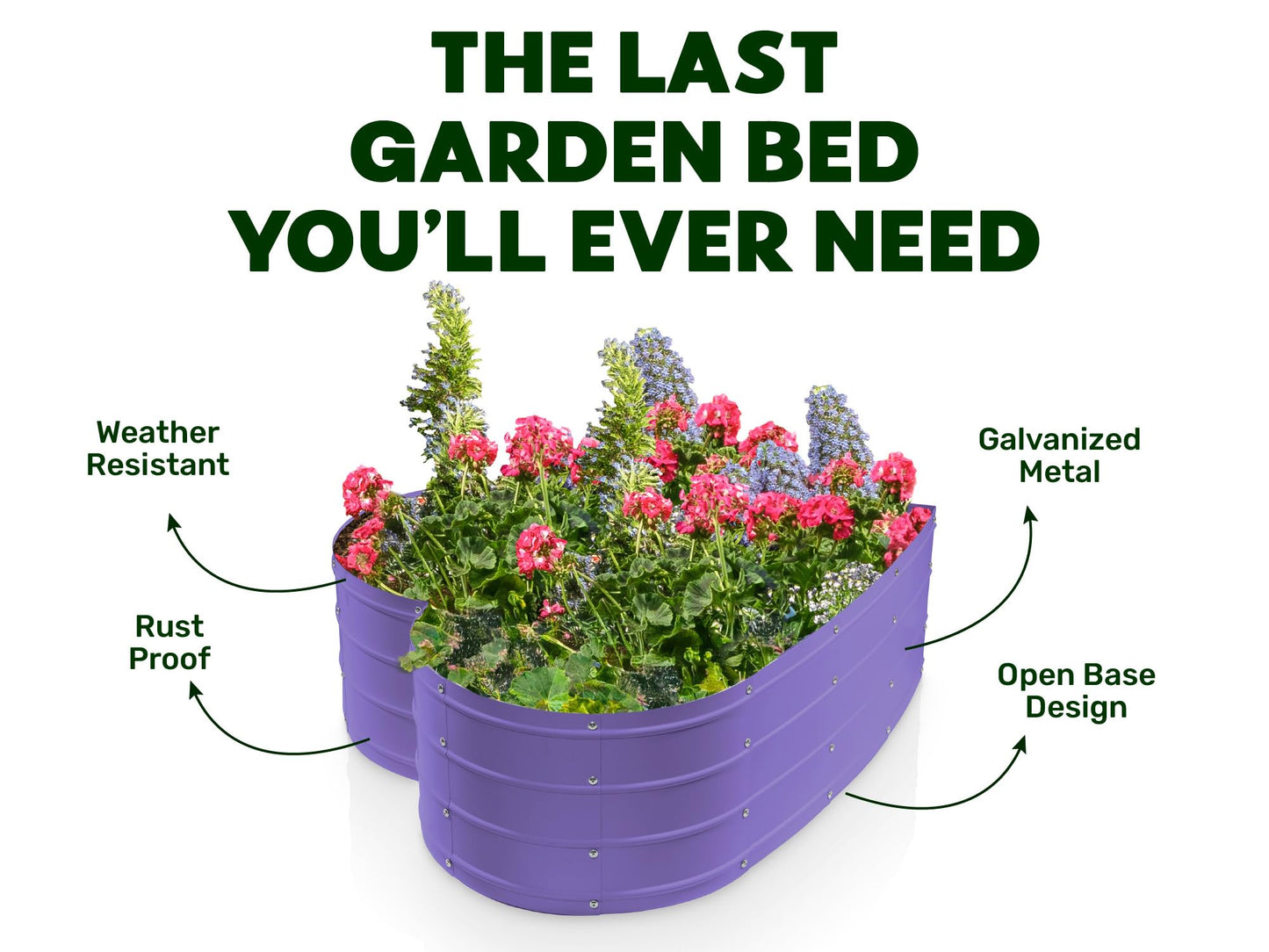 Plant & Plot Galvanized Raised Garden Beds Outdoor // Planter Raised Beds for Gardening, Vegetables, Flowers // Large Metal Garden Box (Purple) // Tool-Free Assembly