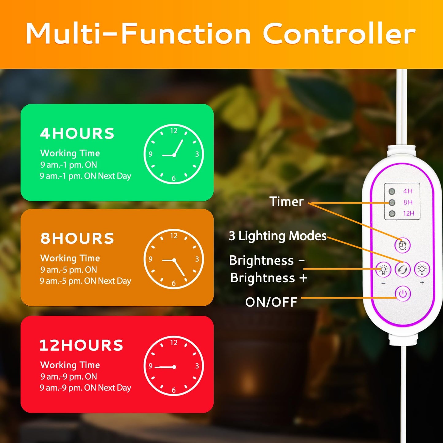 Secefeao 210 LED Grow Lights for Indoor Plants Full Spectrum, LED Plant Light with Stand, Adjustable Height, Plant Grow Lights with Auto 4/8/12/H Timer for Indoor Tall Plants.