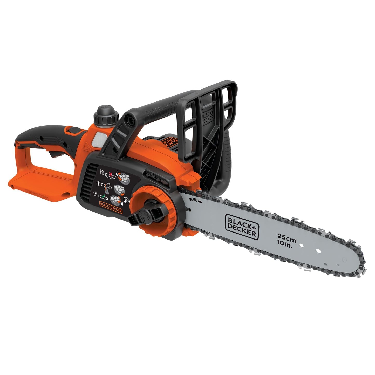 BLACK+DECKER 20V MAX Chain Saw Cordless Chainsaw, 10-Inch Battery Chainsaw, Tool Only, for Wood Cutting and Tree Pruning, Includes Guide Bar Scabbard (LCS1020B)