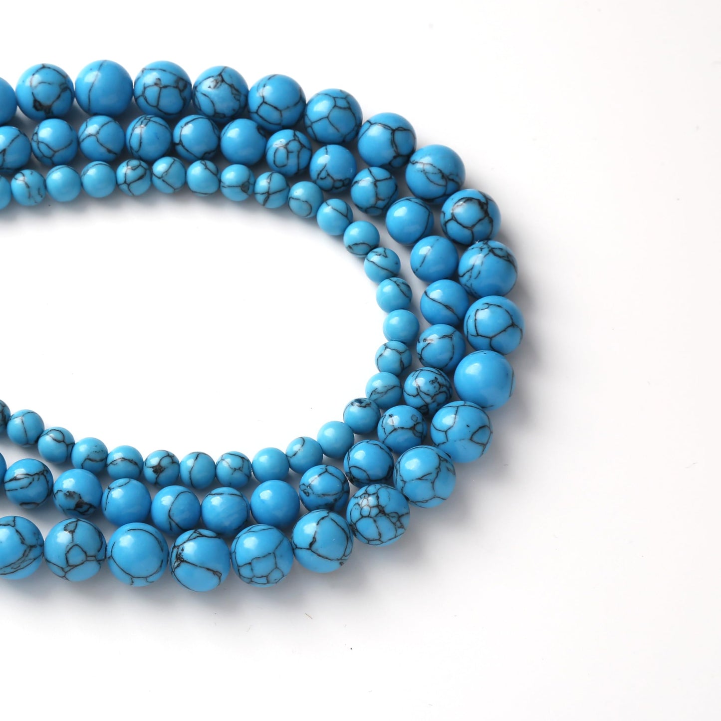 90PCS 4MM Blue Turquoises Round Loose Beads Natural Gemstone Beads for Jewelry Making DIY Bracelet Necklace 15"