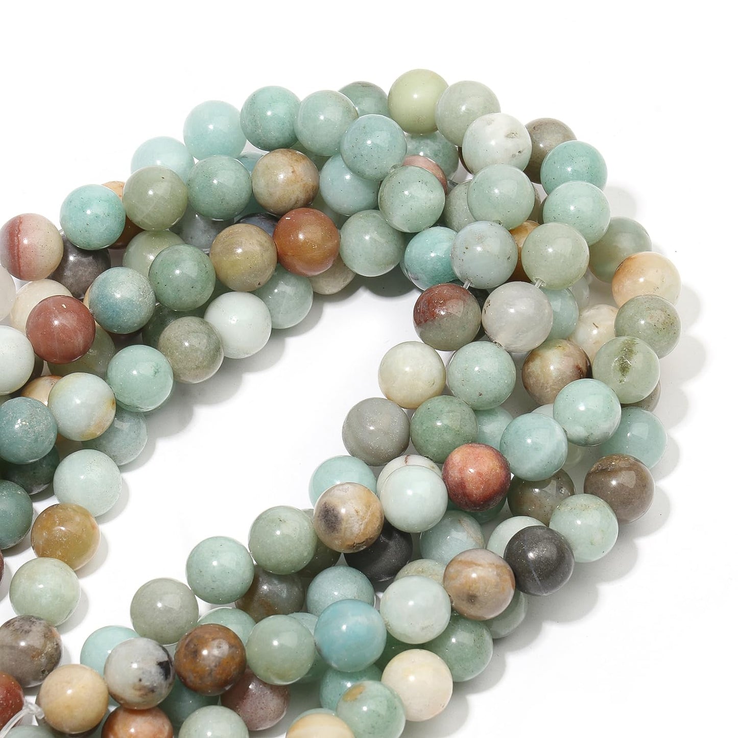 45pcs 8mm Natural Stone Beads Amazonite Beads Crystal Gemstone for Jewelry Making, DIY Bracelet Necklace