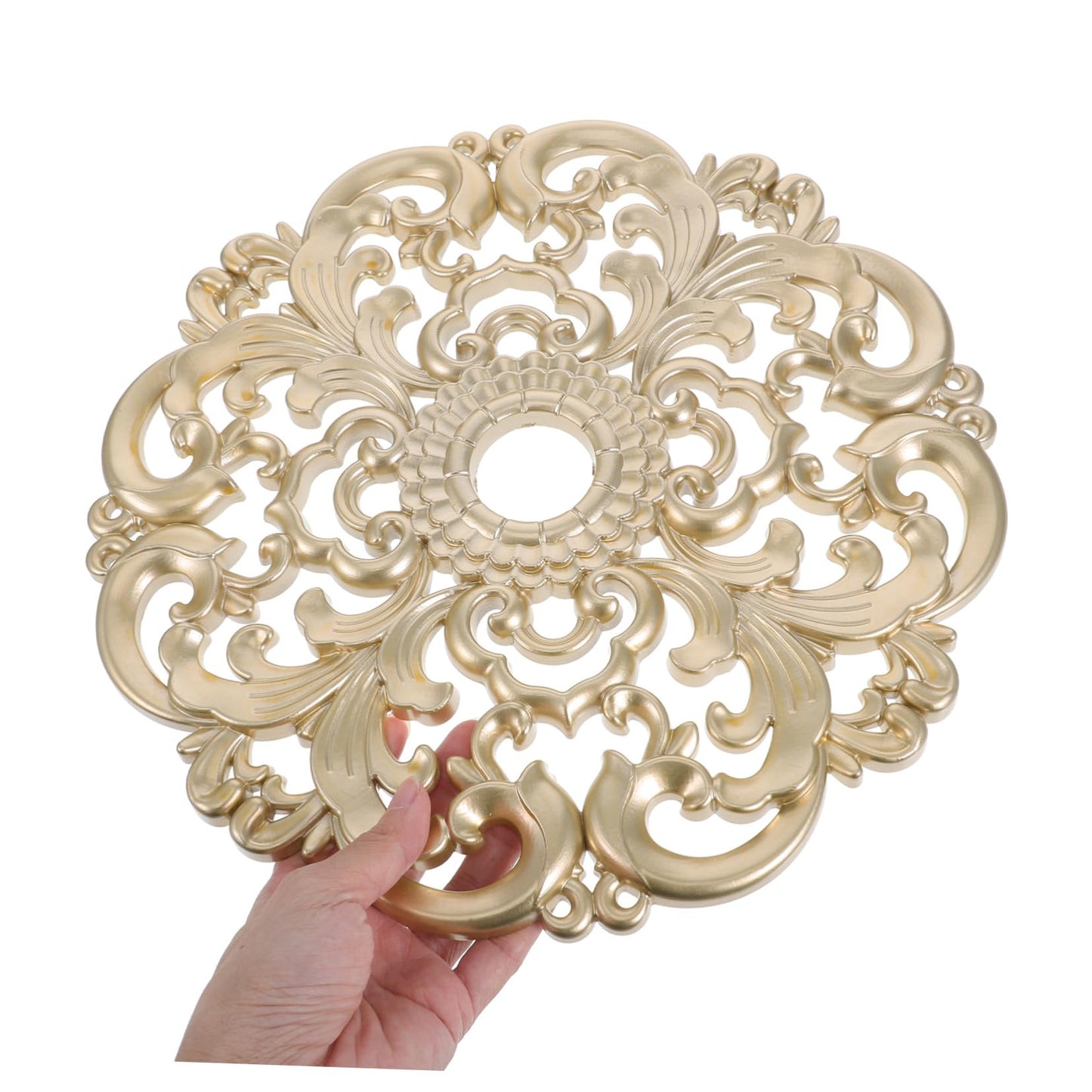 GRIRIW Living Room Chandelier Ceiling Lamp Flower Ceiling Light Plastic Carving Decorative Medallion European Style Light Decoration Medallion