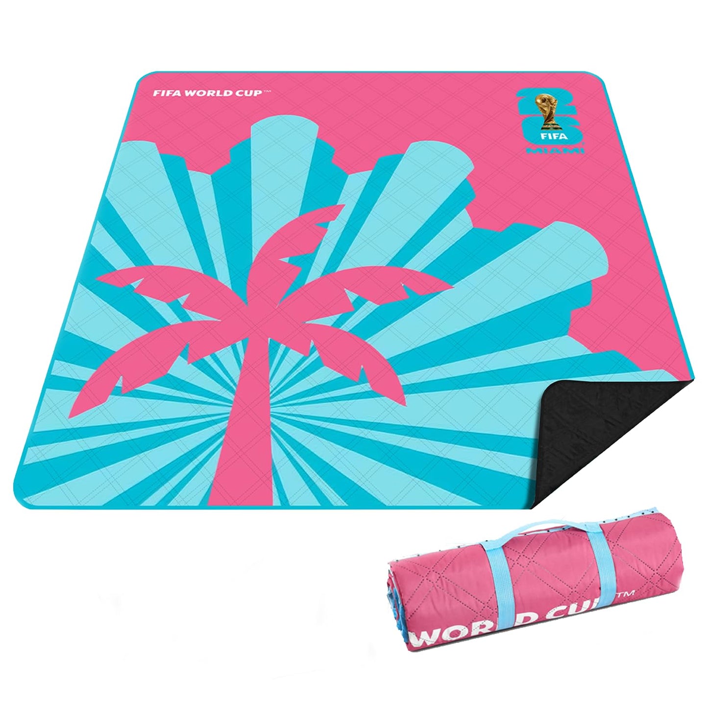 MESUCA FIFA World Cup 2026 Outdoor Trophy Picnic Blanket - Official FIFA World Cup 2026 Merchandise - 75"x80"Extra Large Waterproof Picnic Mat - Foldable Beach Blanket for Outdoor, Camping, Party