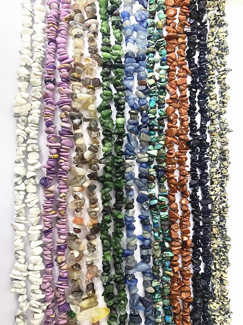 PLTbeads Gemstone Chips Natural Amethyst 3-5mm Healing Crystals Waist Bracelets Necklace Kit Irregular Stone DIY Crafts Design Jewelry Making Approxi 32 inch
