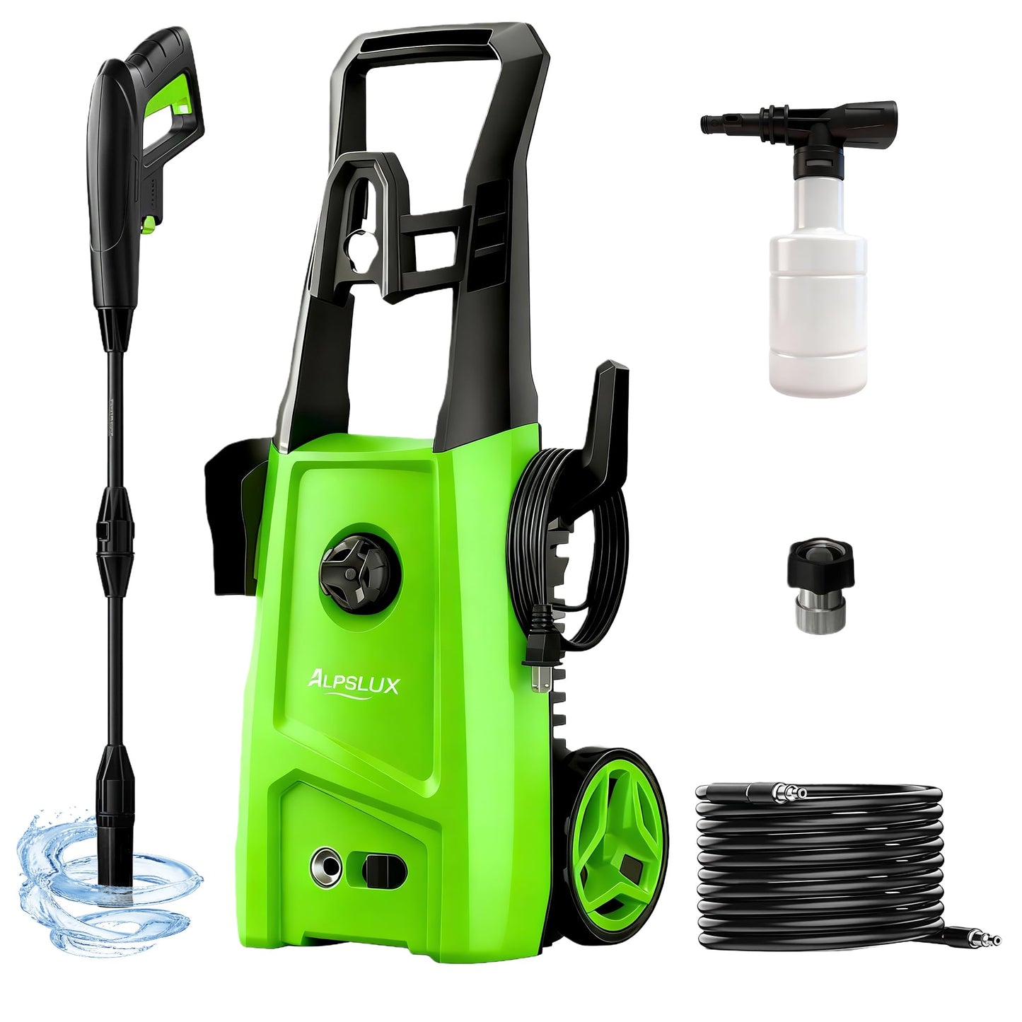 Electric Pressure Washer Power Washer Electric Powered Power Wash Power Washers with Adjustable Nozzle, Pressure Cleaning Machine with Foam Cannon for Cars, Fences, Driveways, Patios, Home Cleaning