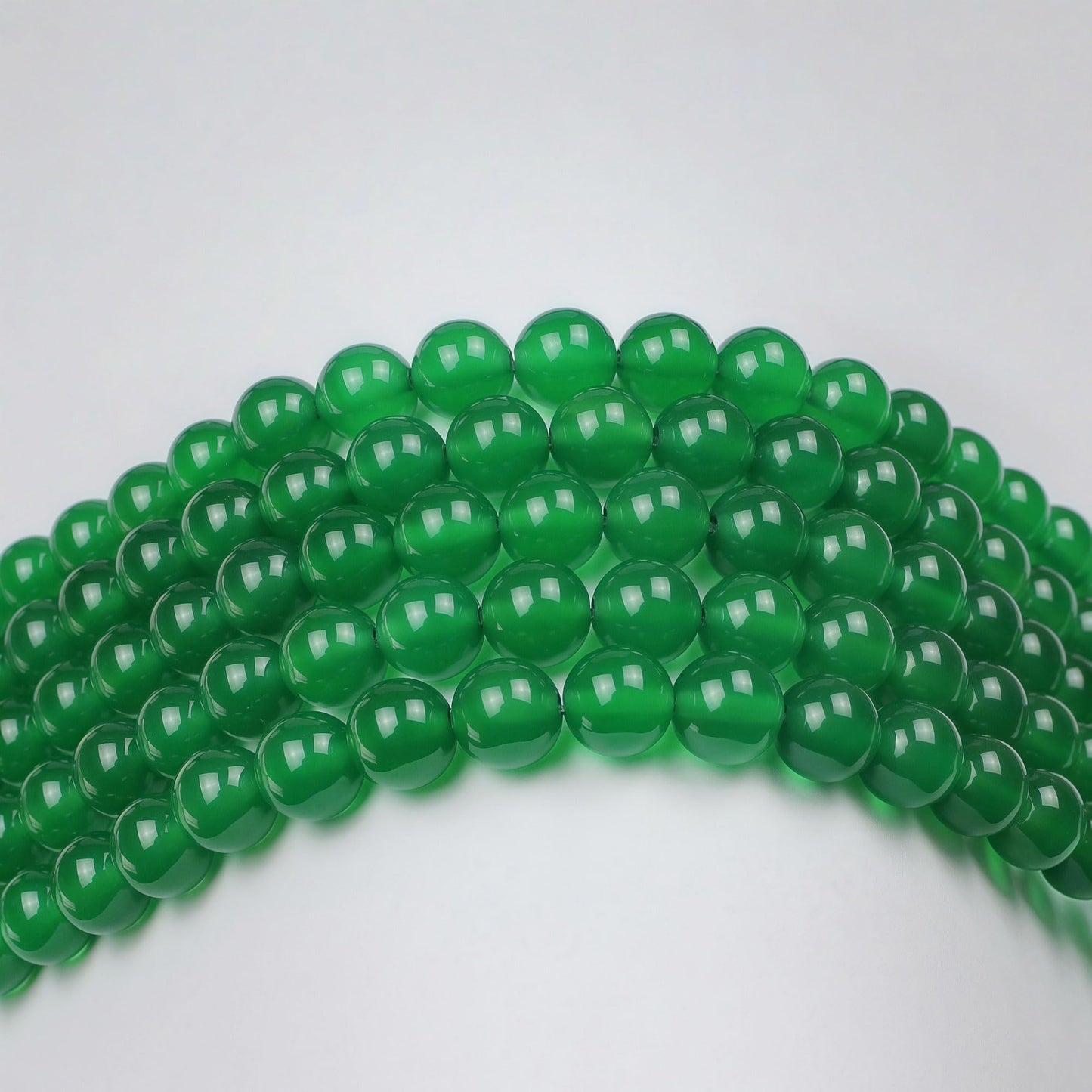 MJDCB 7A Natural Green Agate Beads Round Stone Loose Beads for Necklace Bracelet Charms Jewelry Making 15" (6mm)