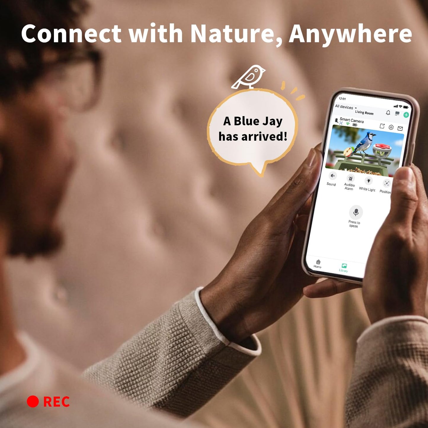 cbeyook Smart Bird Feeder Camera with AI Species Identifier | Solar Powered, 2.5K HD Video, Motion Alerts - Outdoor Garden & Birdwatching Gift