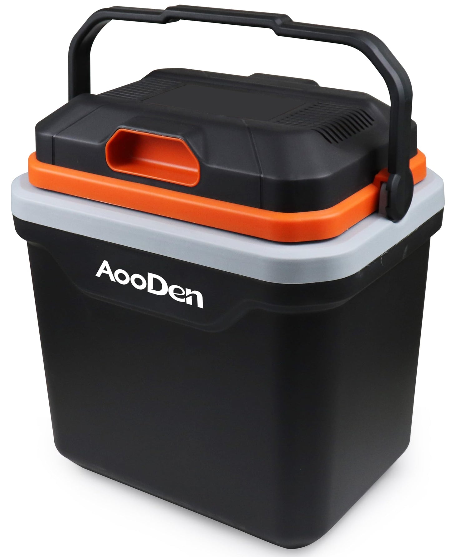 AooDen Electric Car Cooler and Warmer, 26 Quart Capacity, Thermoelectric Iceless Cooler for Travel, Camping, Vehicles, Truck, Home - 12V DC and 120V AC (Black & Orange)