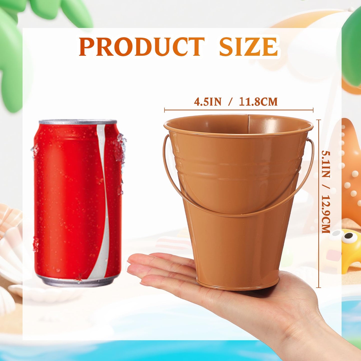 Sadnyy 24 Pack Small Metal Buckets with Handle, 4.5 x 5.1 Inch Mini Galvanized Tin Bucket for Back to School Classrooms Crafts Pencil Holder Boho Wedding Birthday Party Favor Decoration (Morandi)