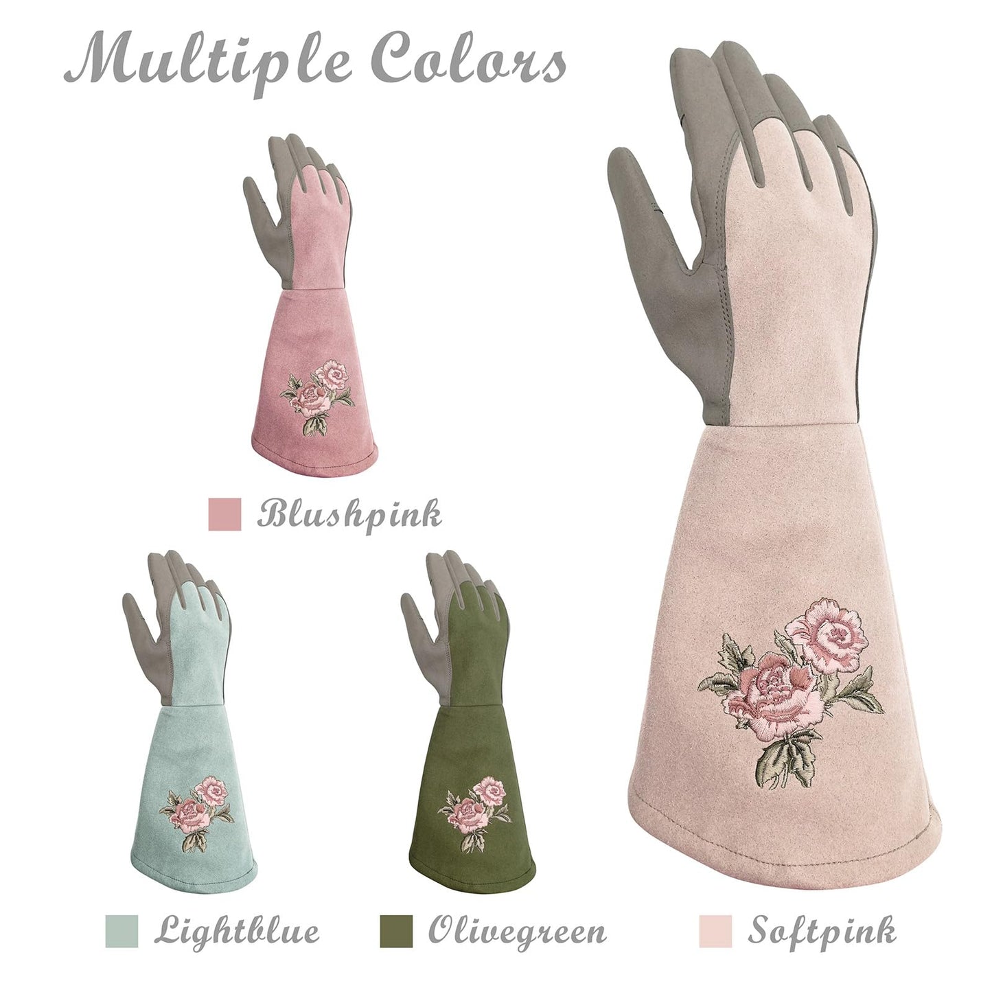 Intra-FIT Long Gardening Gloves for Women,Durable Rose Pruning Gloves Thorn Resistant for Weeding Planting Digging(X-Large,1 Pair)